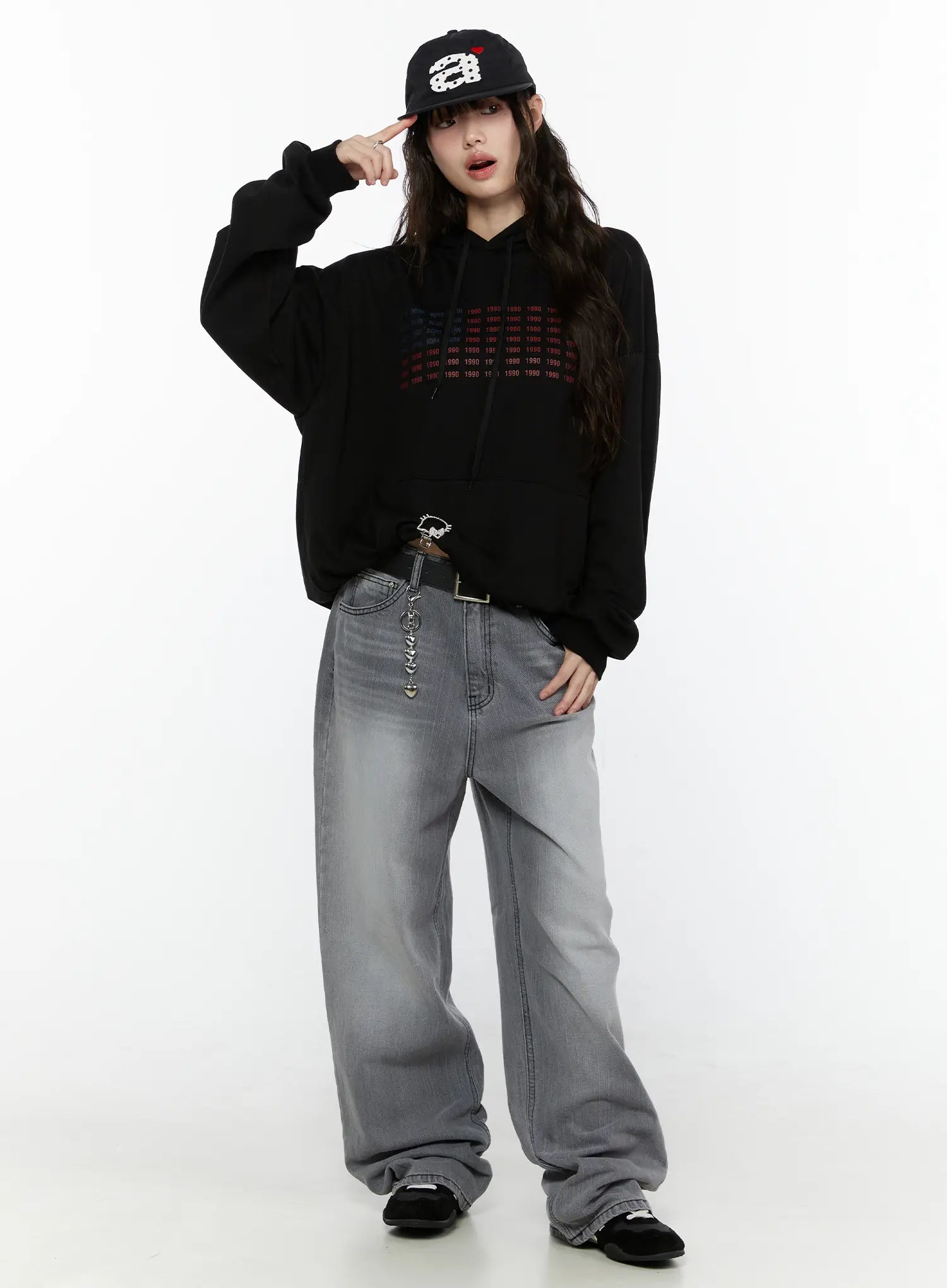 Nyx Gray Wash Wide Leg Jeans CG504