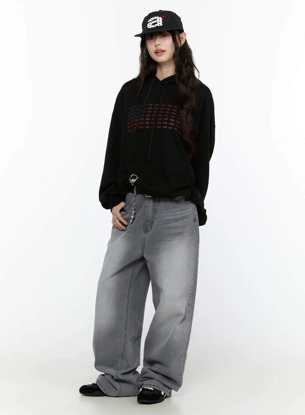 Nyx Gray Wash Wide Leg Jeans CG504