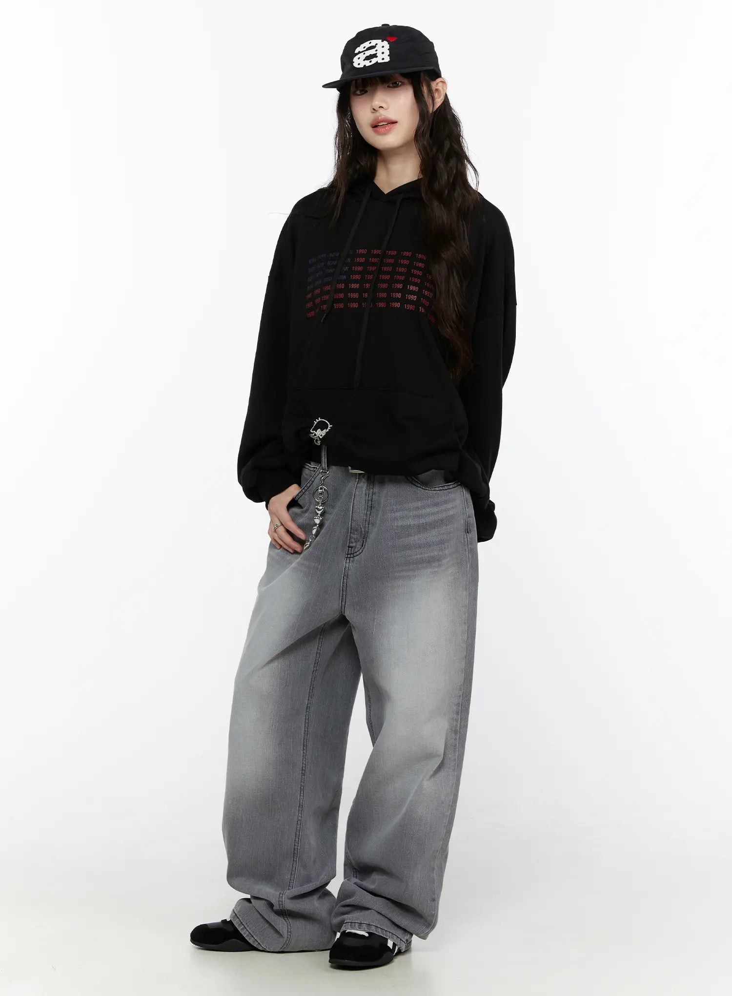 Nyx Gray Wash Wide Leg Jeans CG504