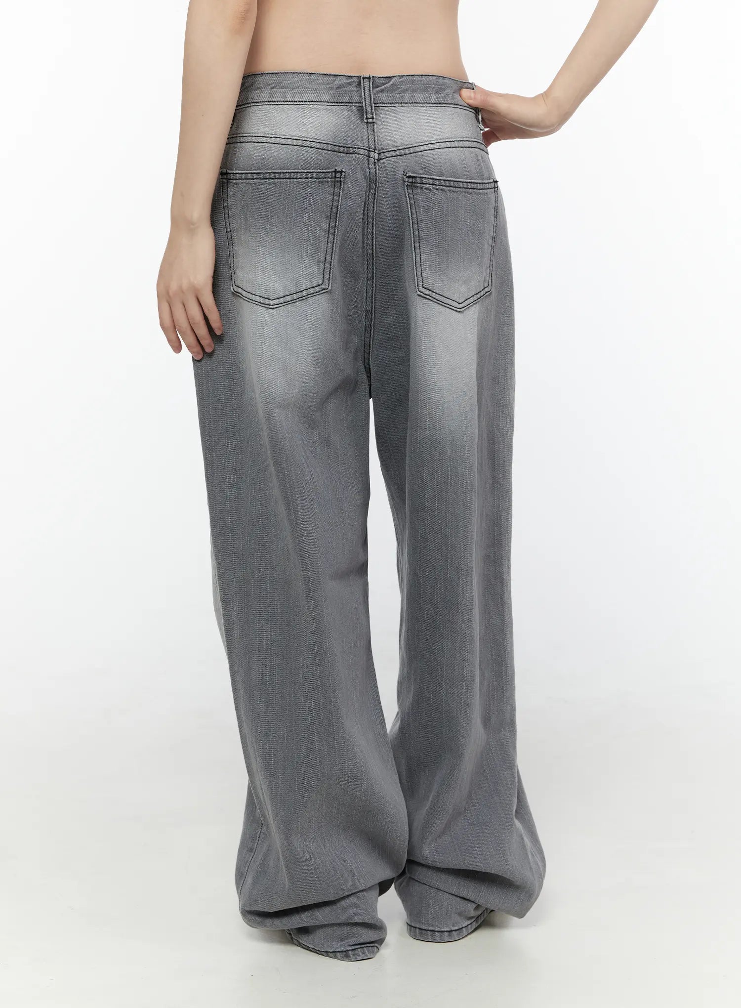Nyx Gray Wash Wide Leg Jeans CG504