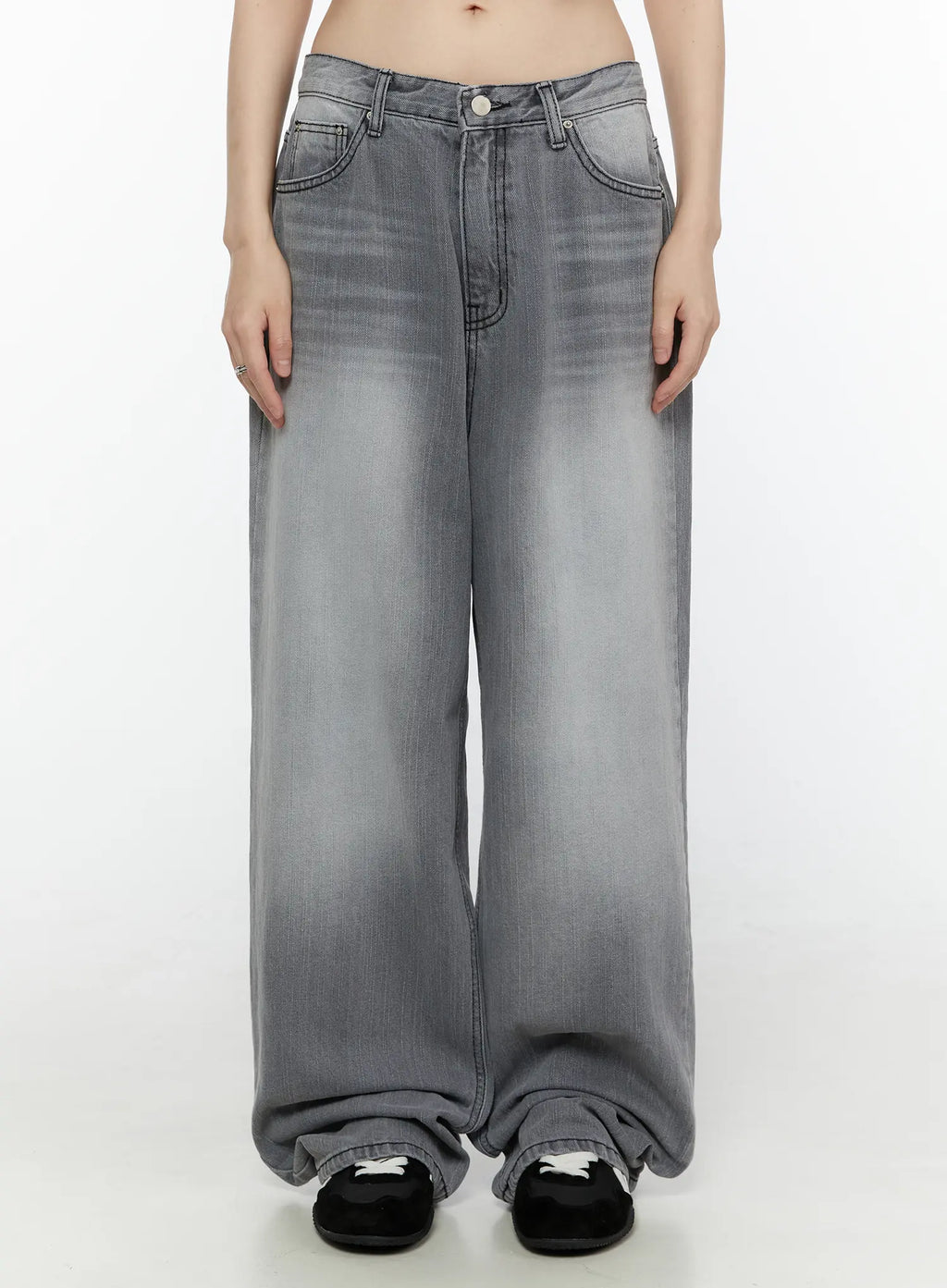 Nyx Gray Wash Wide Leg Jeans CG504