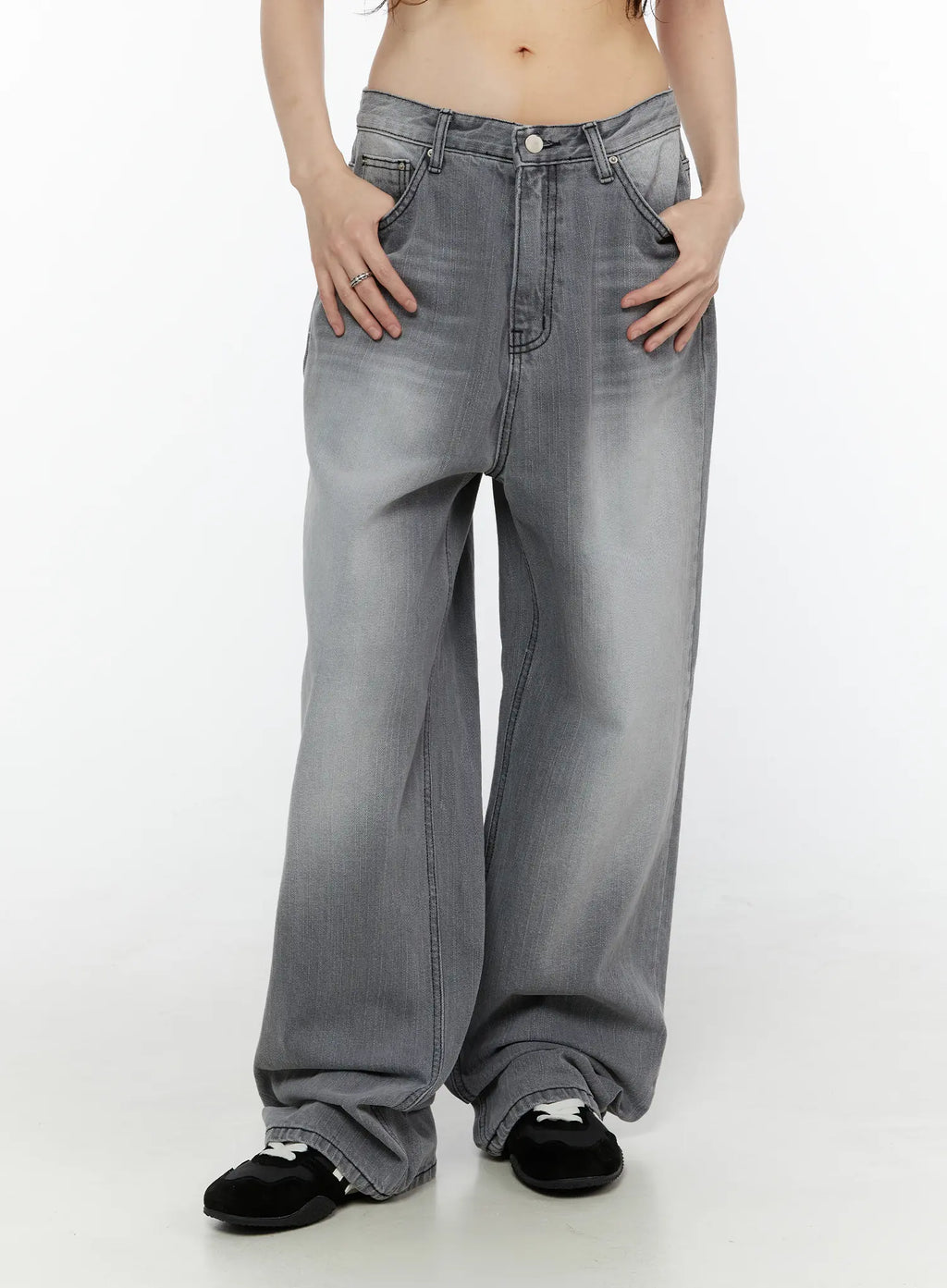 Nyx Gray Wash Wide Leg Jeans CG504