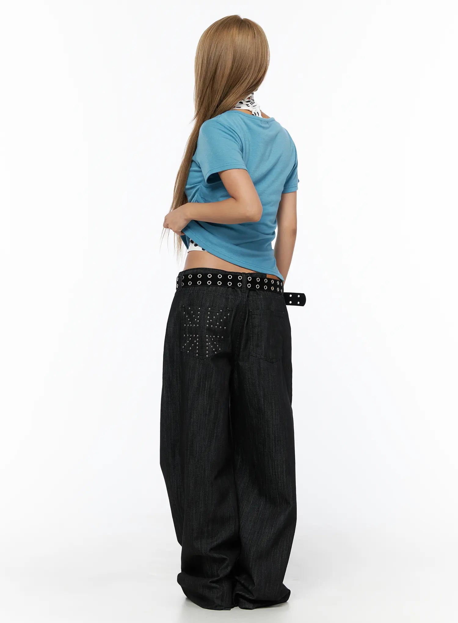 Rene Studded Wide Leg Jeans CU524