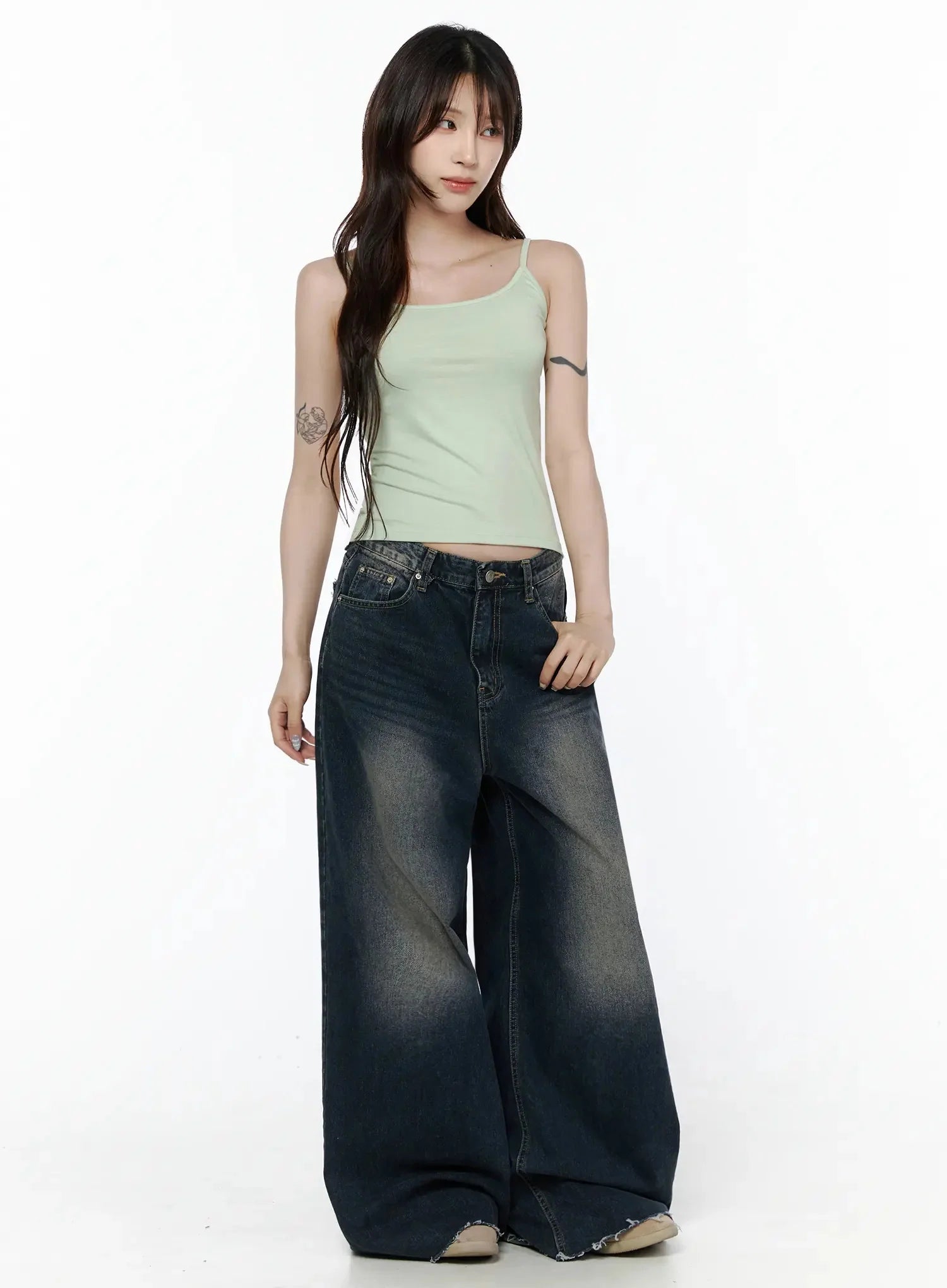 Zelie Dark Wash Wide-Leg Jeans IL506