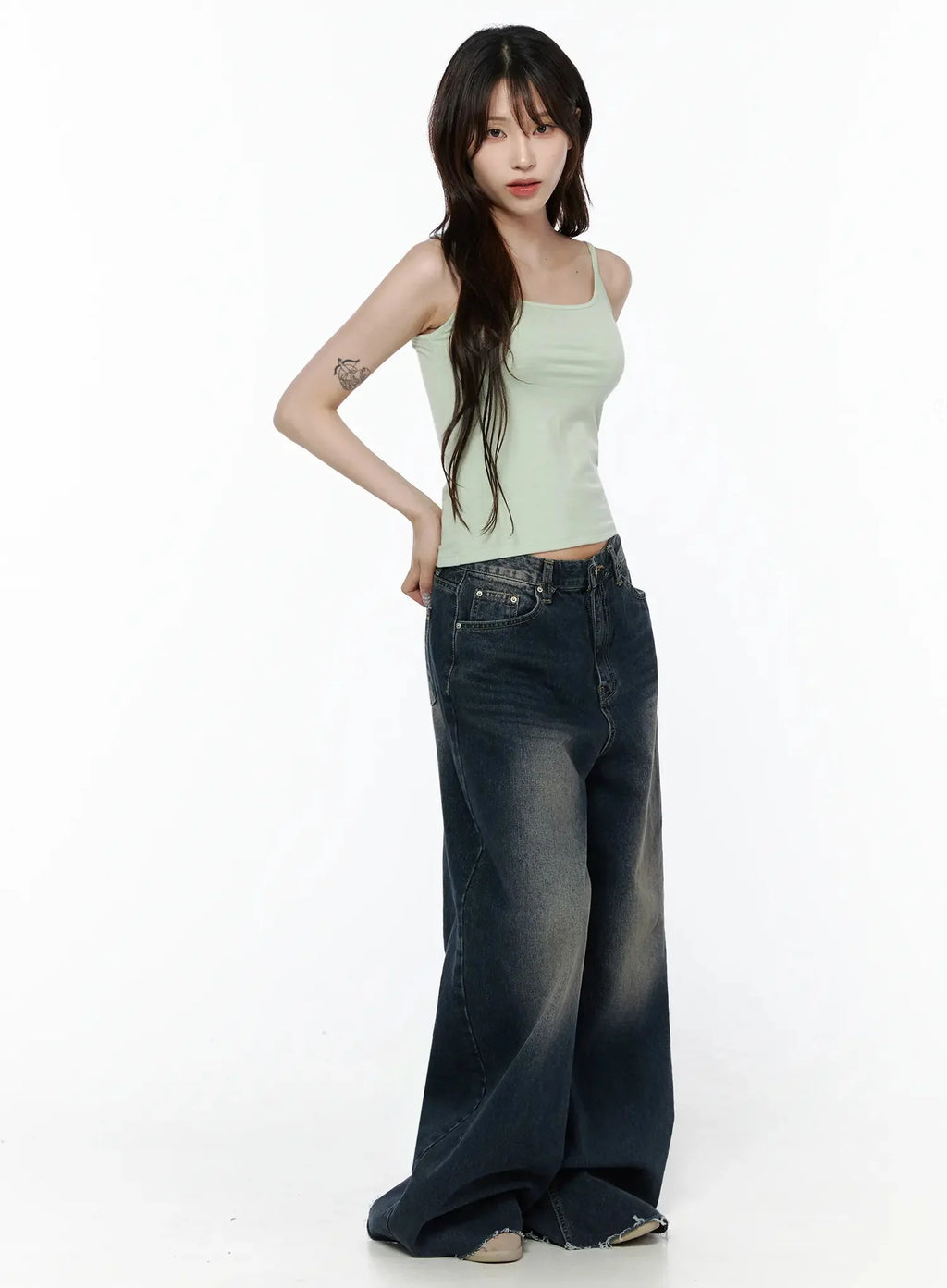Zelie Dark Wash Wide-Leg Jeans IL506