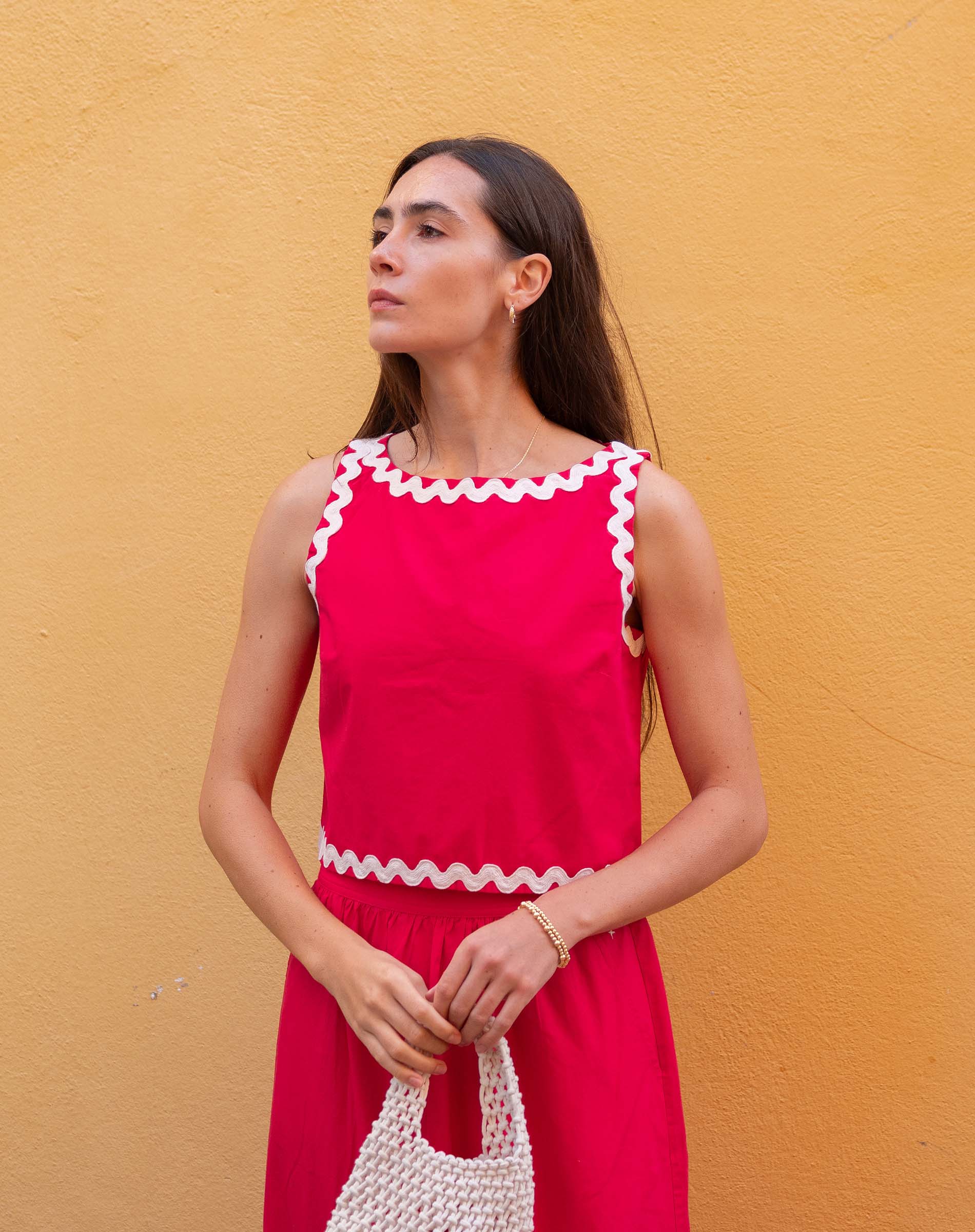Luna Cropped Ric Rac Tank