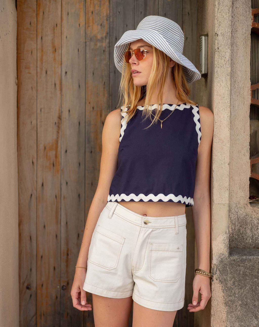 Luna Cropped Ric Rac Tank