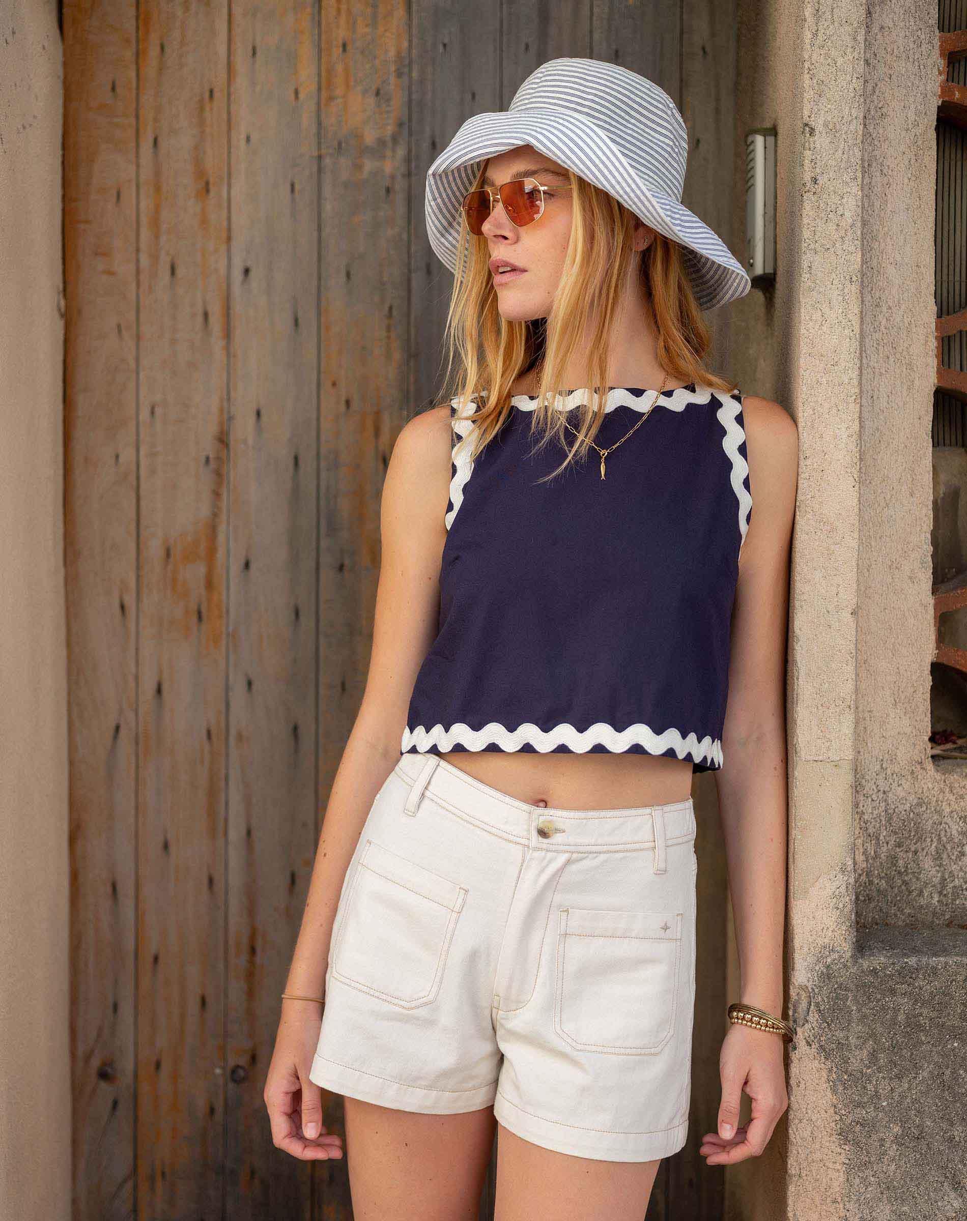 Luna Cropped Ric Rac Tank