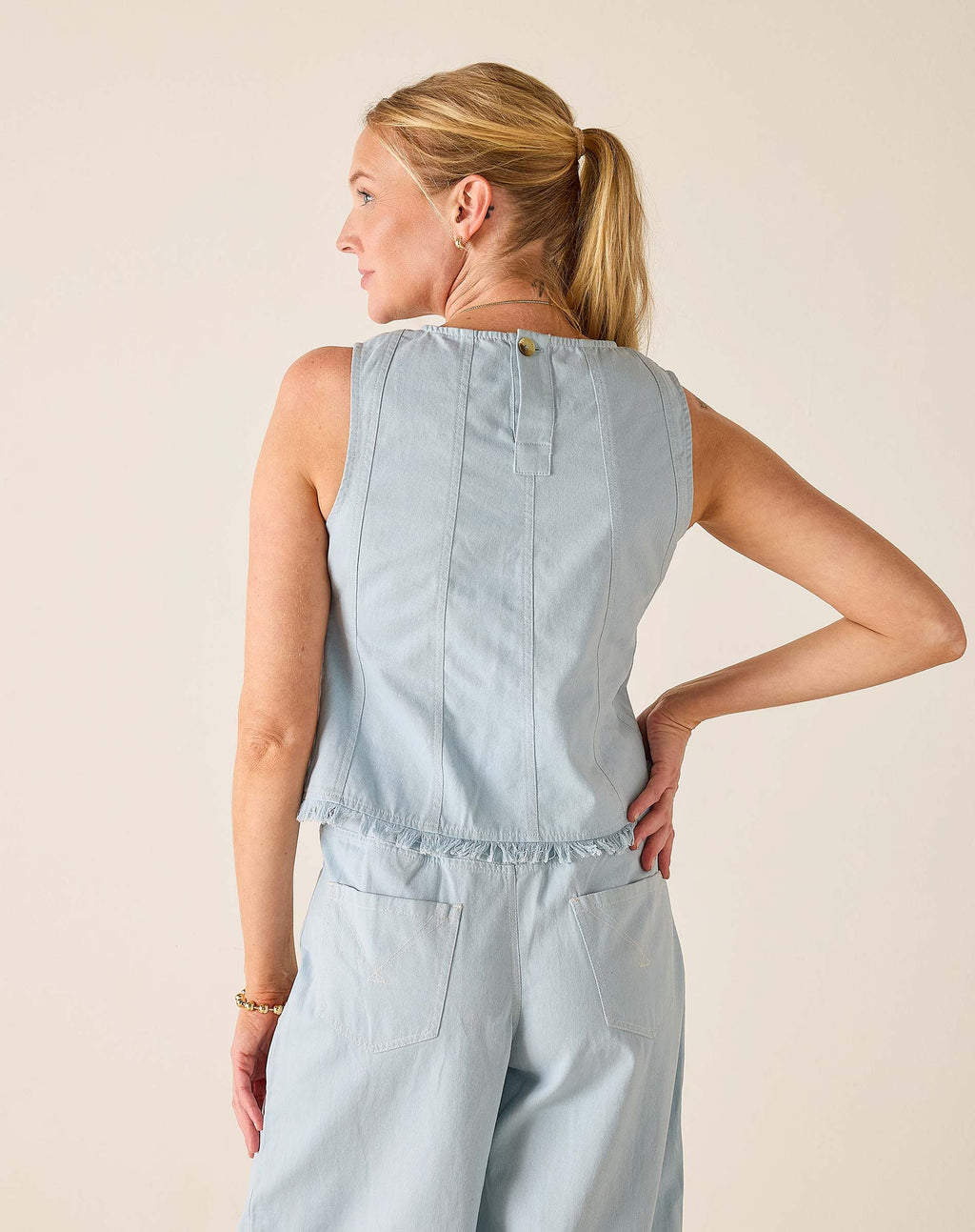 Luna Twill Paneled Top