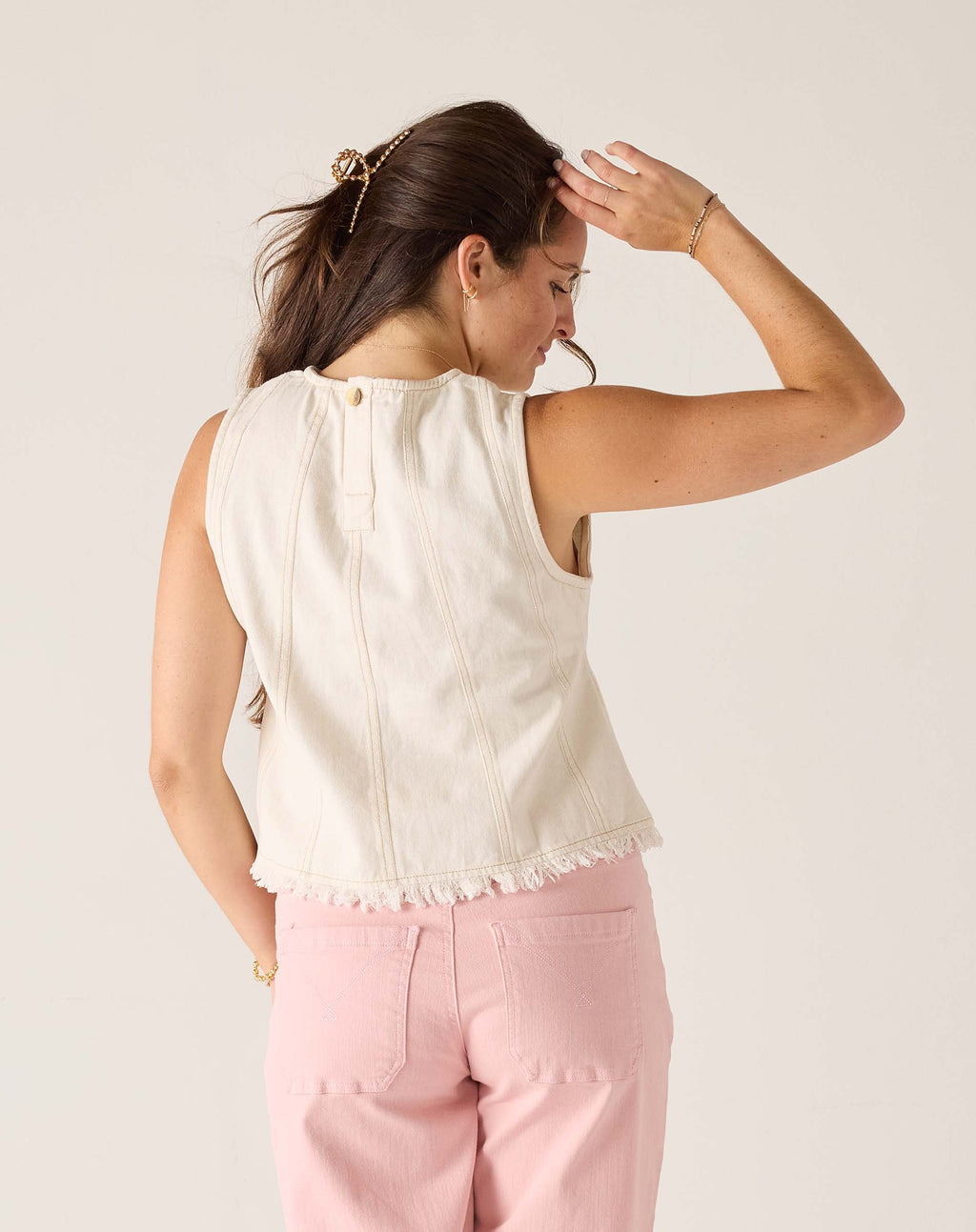 Luna Twill Paneled Top