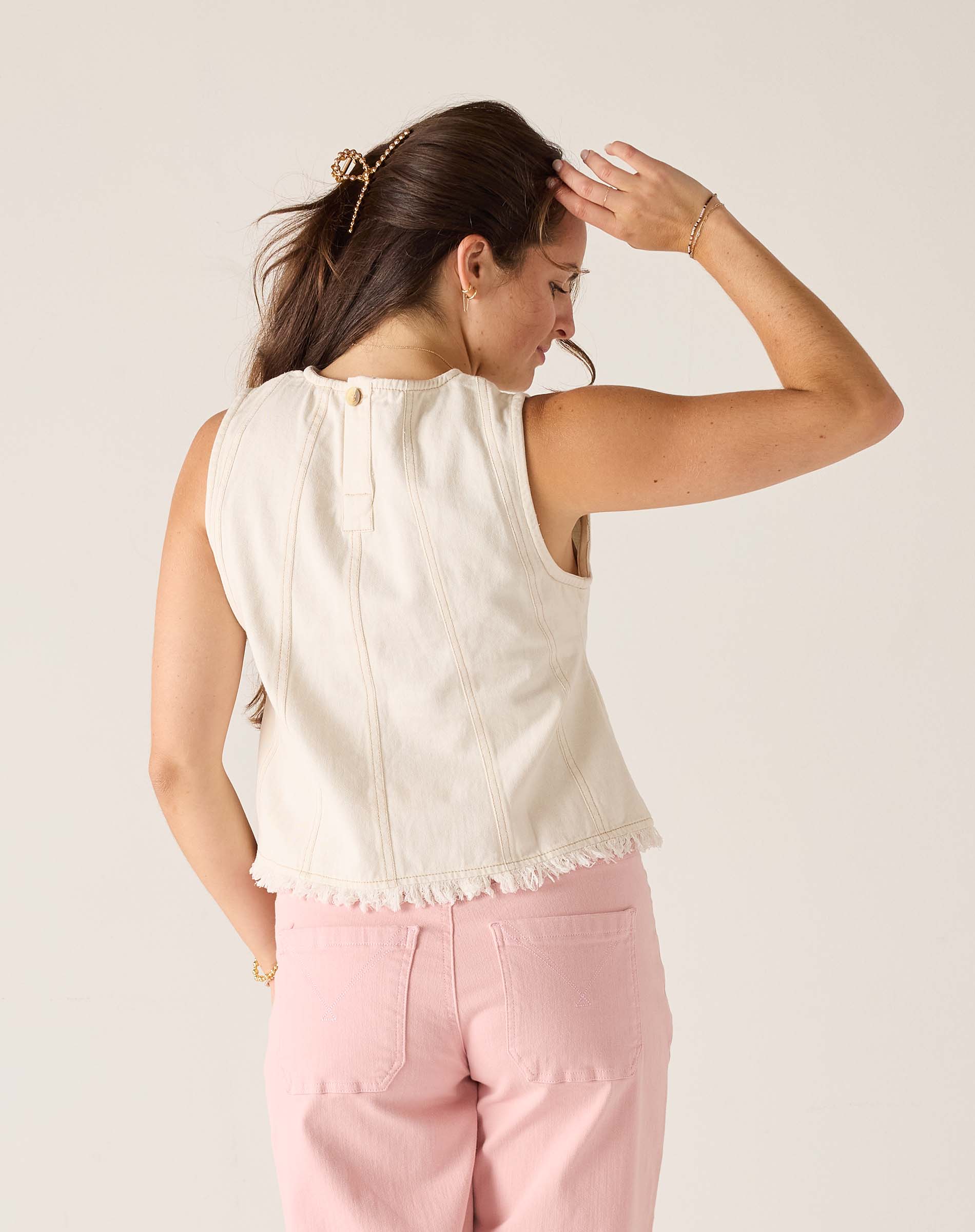Luna Twill Paneled Top