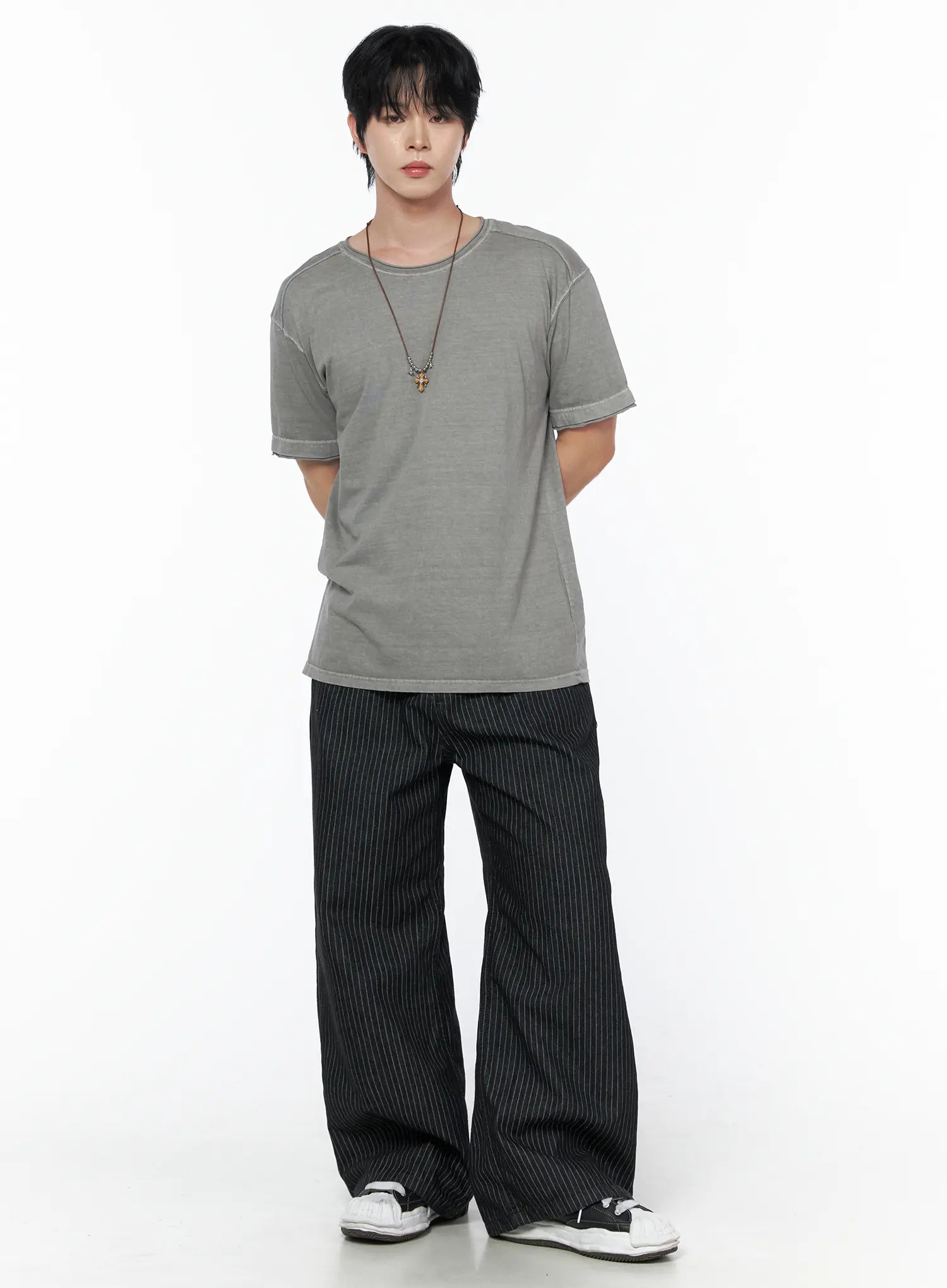 Men's Alexis Striped Wide Leg Jeans IU523