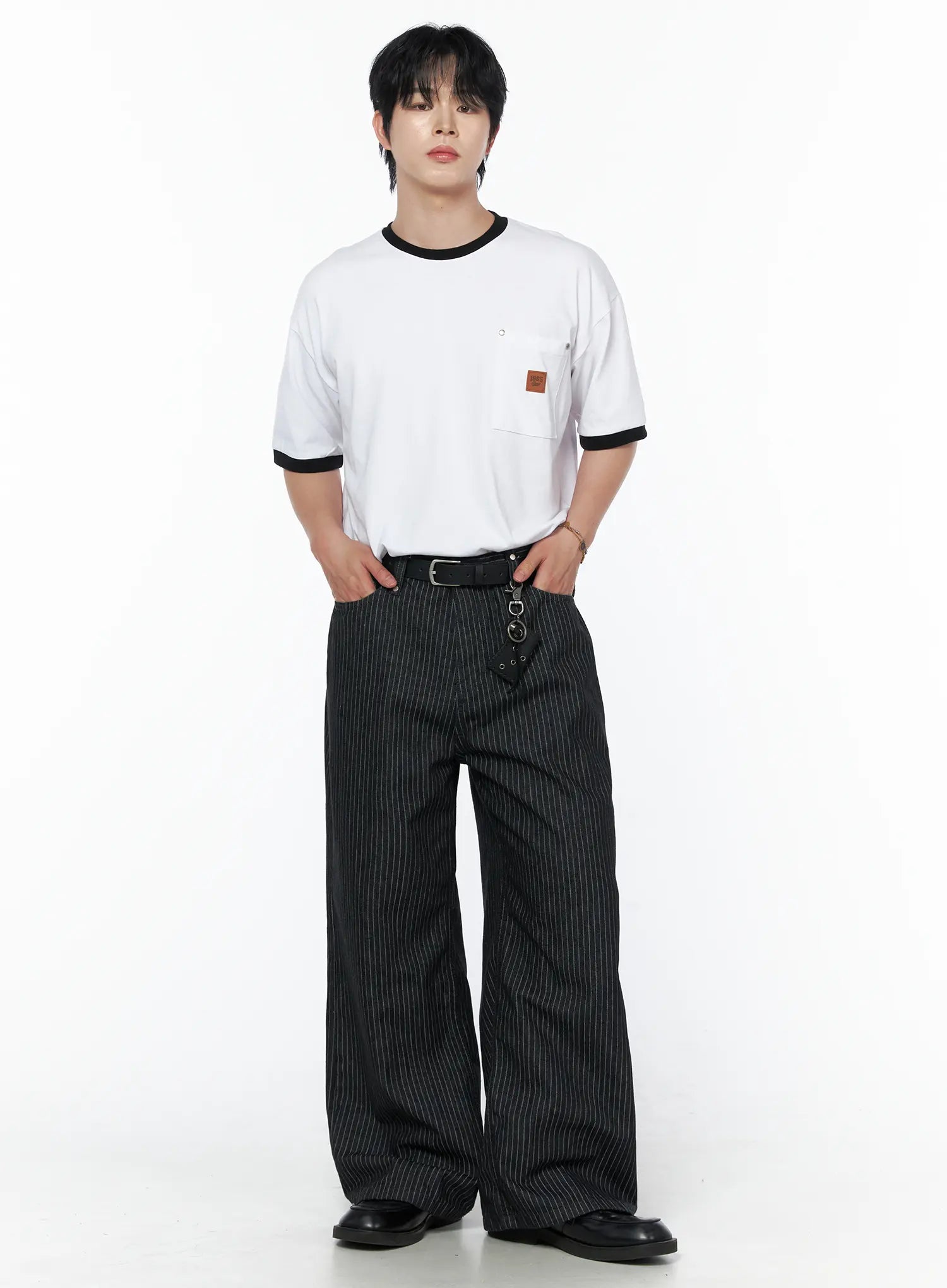 Men's Alexis Striped Wide Leg Jeans IU523
