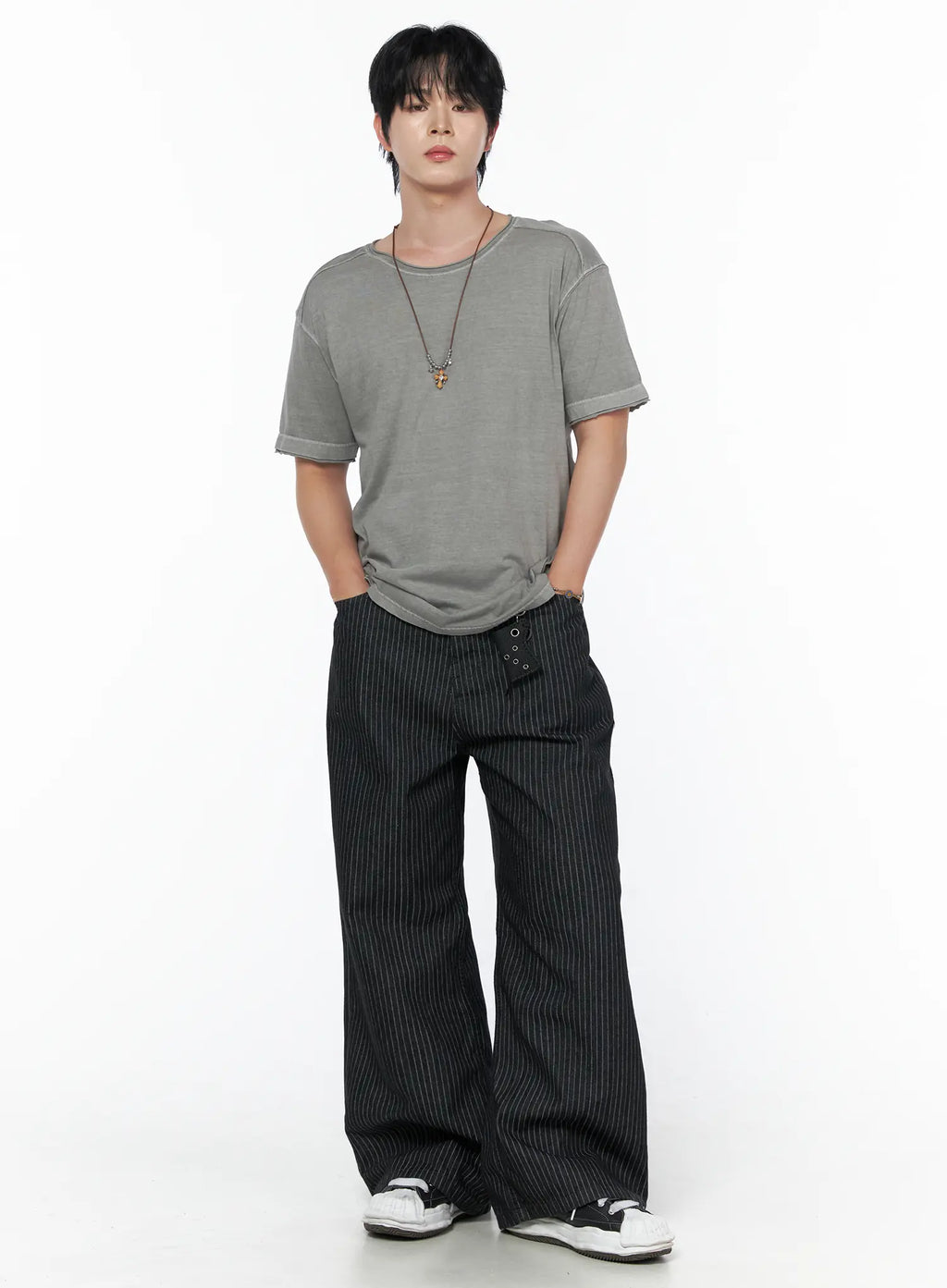 Men's Alexis Striped Wide Leg Jeans IU523