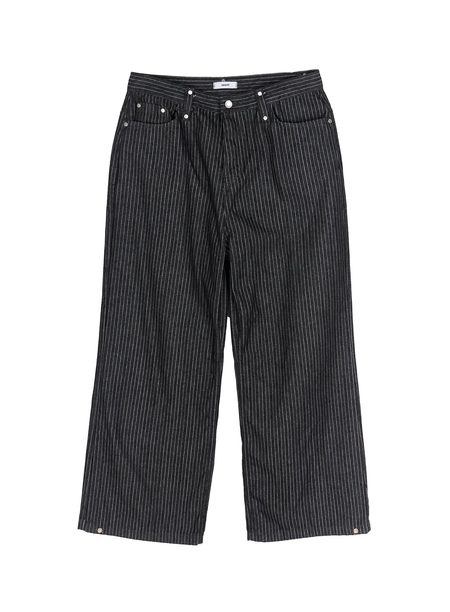 Men's Alexis Striped Wide Leg Jeans IU523