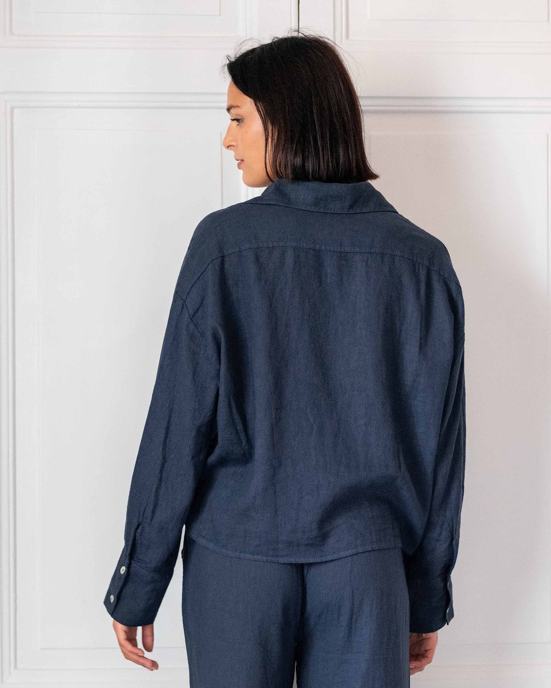 Hermosa Linen Boxy Button Up