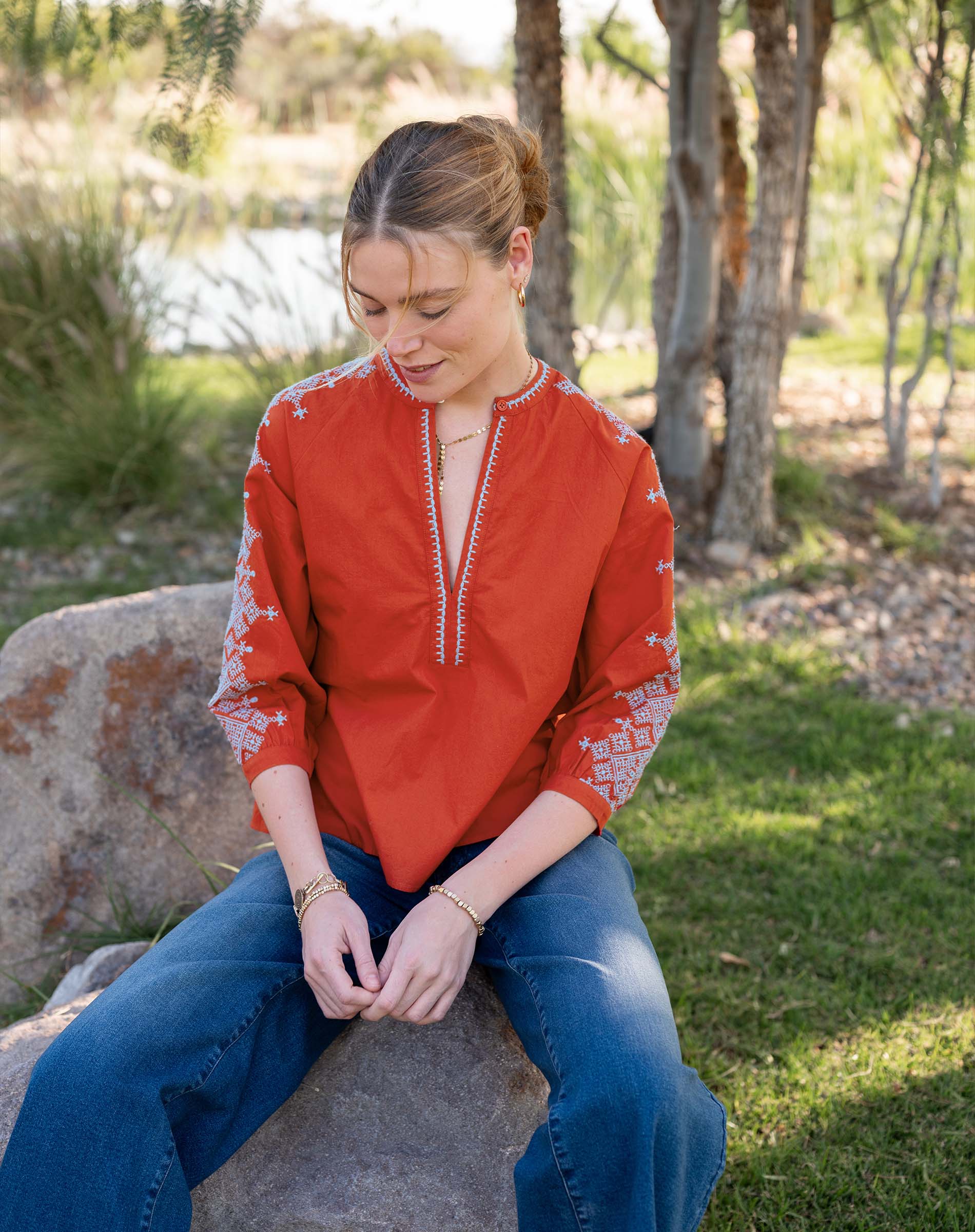 Pego Embroidered Top