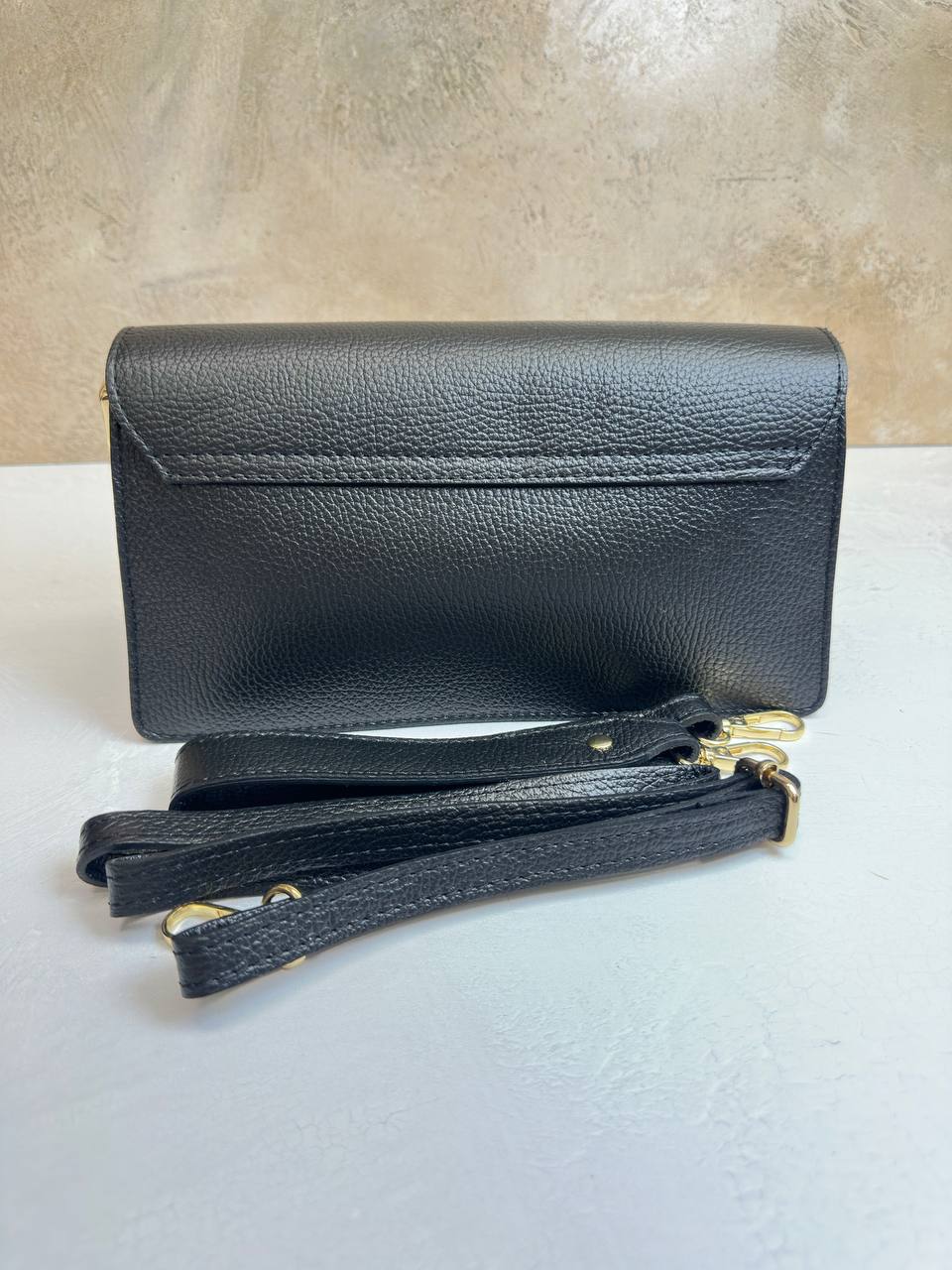 Elegance Collection – Women's Genuine Leather Clutch Bag with Buckle
