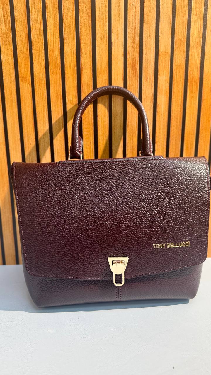 A stylish leather briefcase bag by Tony Bellucci