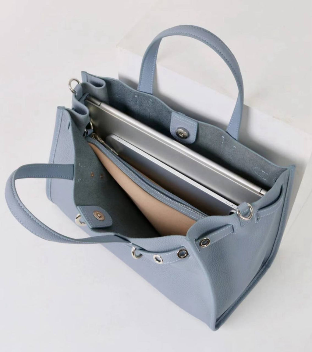 ALTANAI — genuine leather tote bag with a long adjustable strap