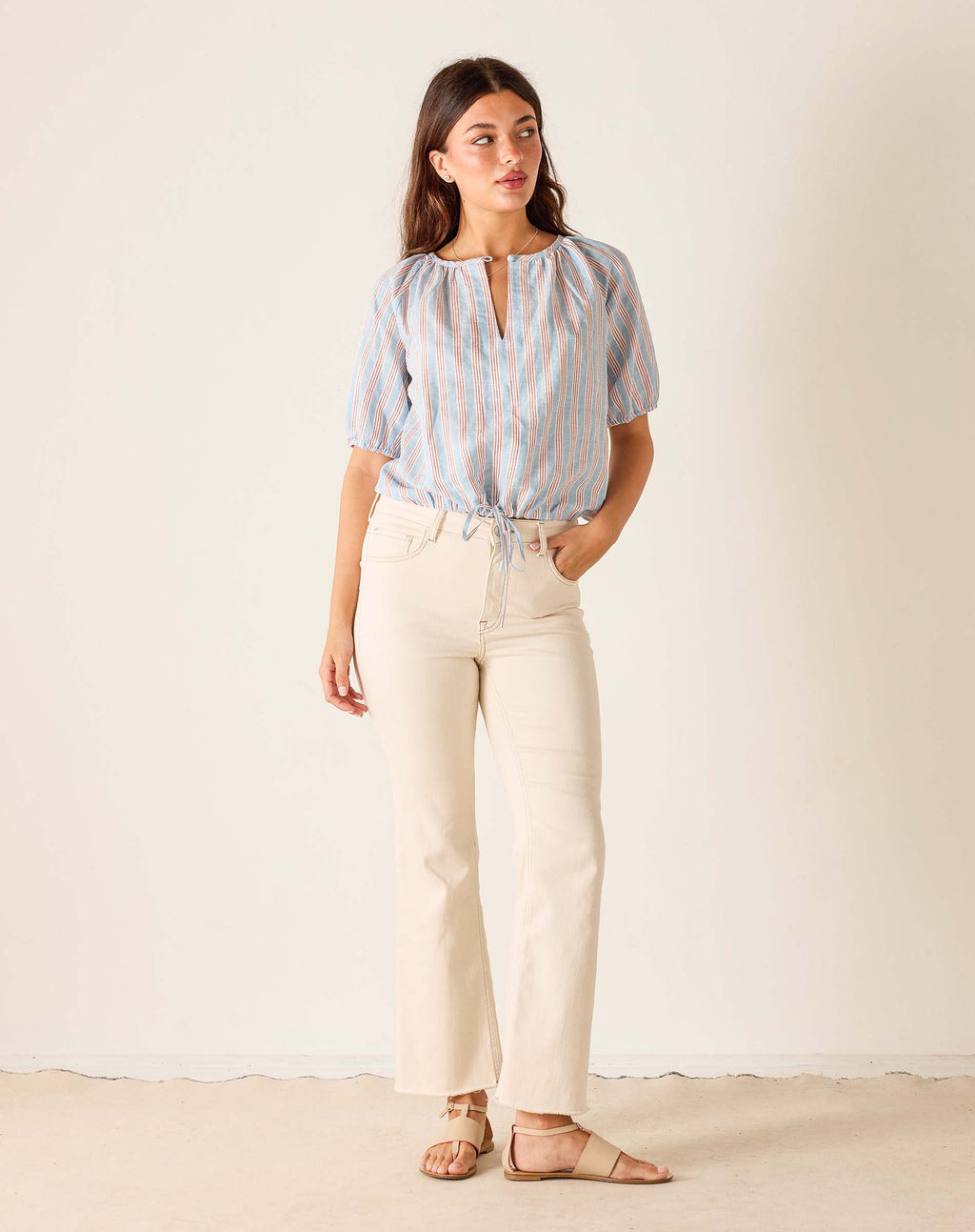 Poète Short Sleeve Linen Top