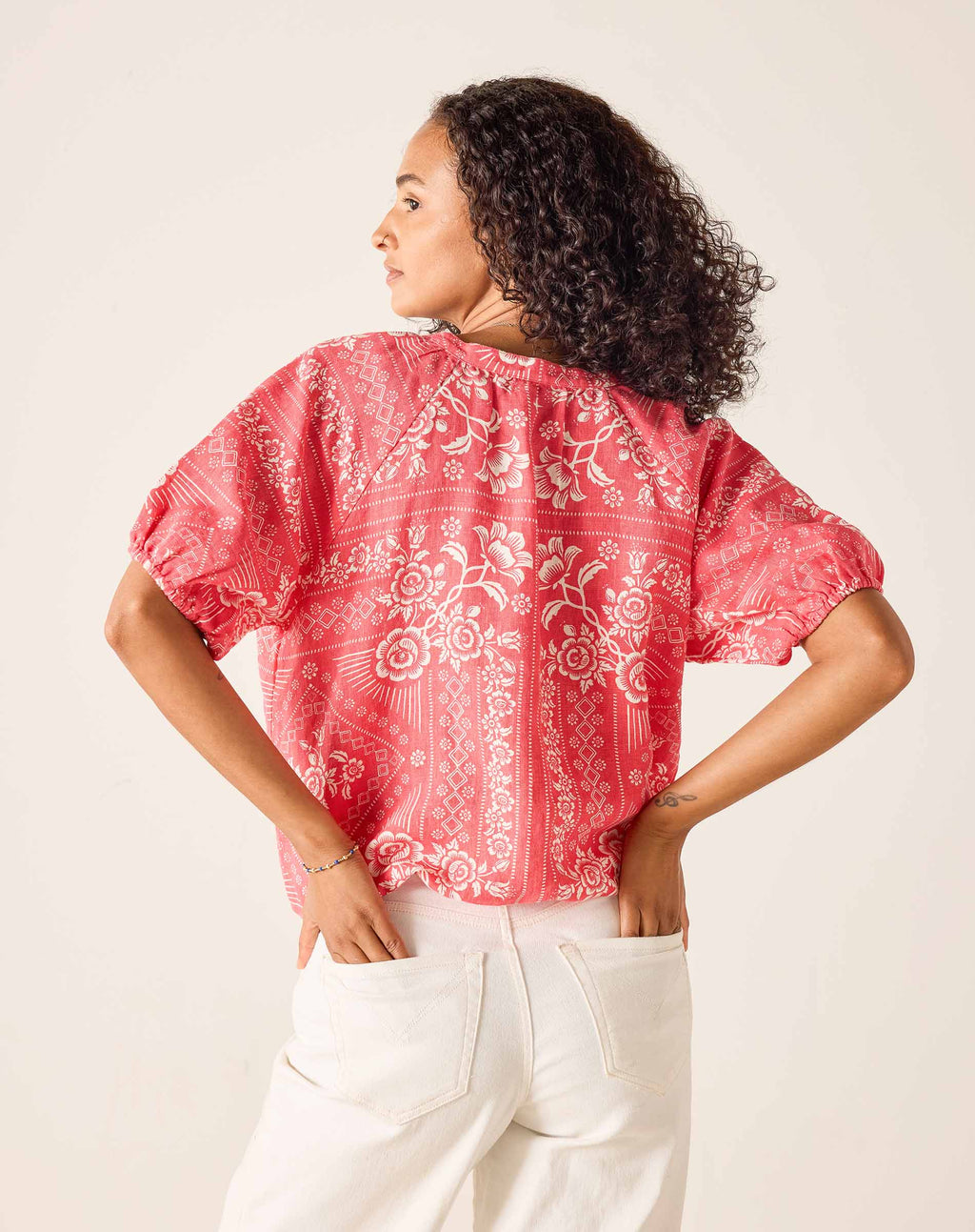 Poète Short Sleeve Linen Top