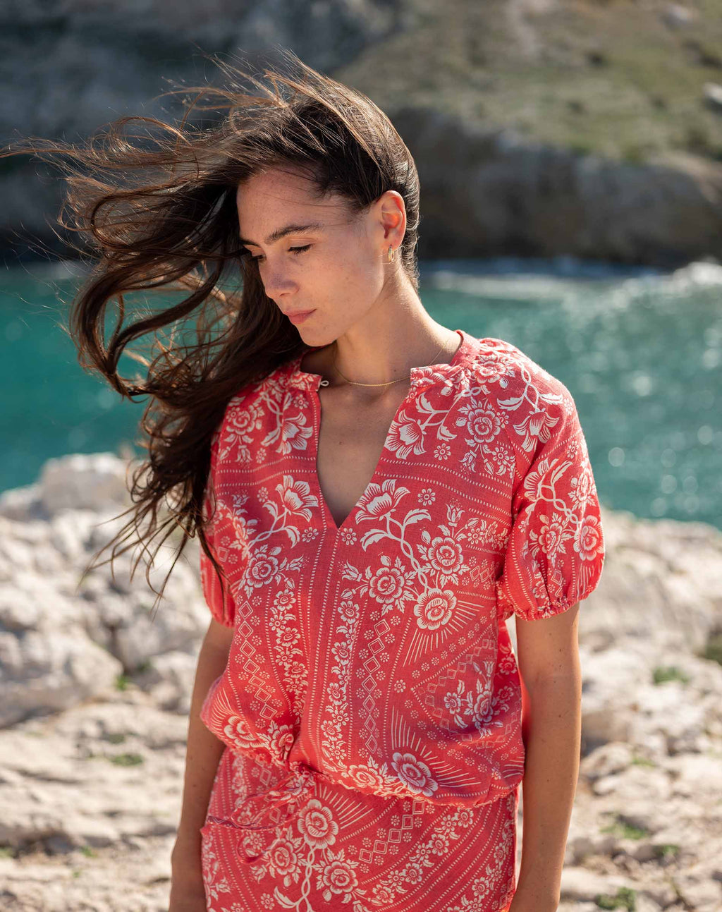 Poète Short Sleeve Linen Top