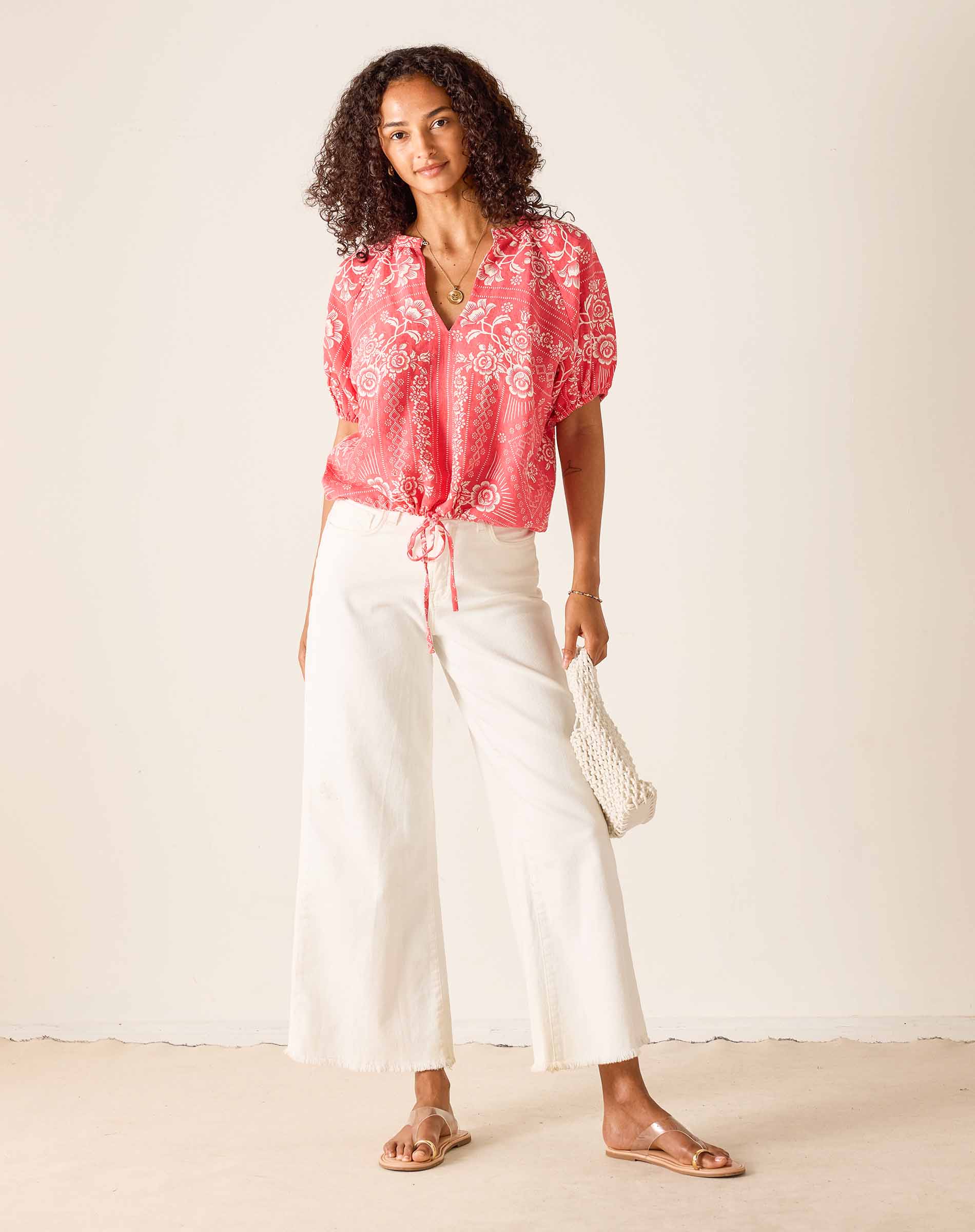 Poète Short Sleeve Linen Top