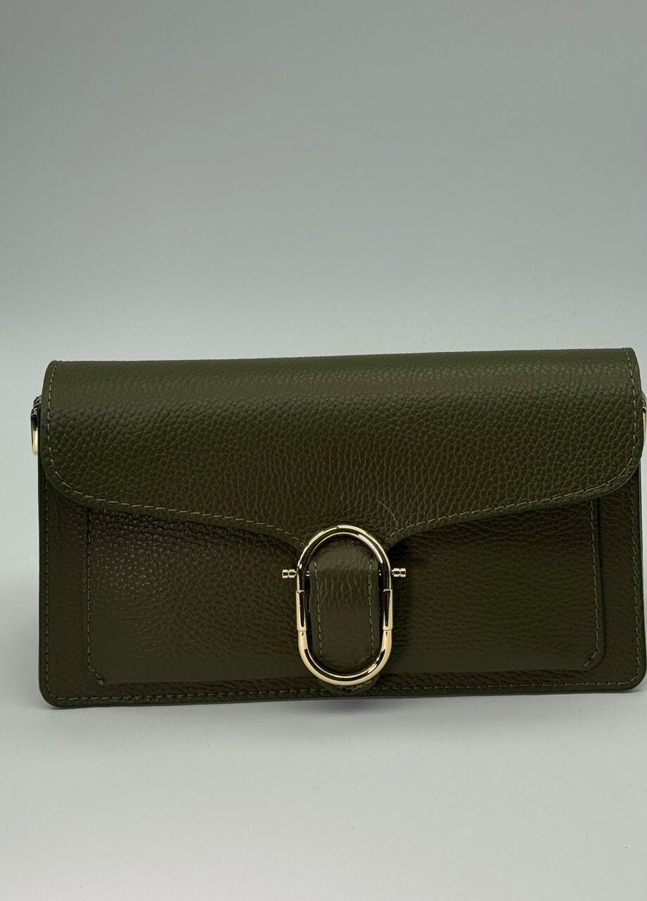 Elegance Collection – Women's Genuine Leather Clutch Bag with Buckle