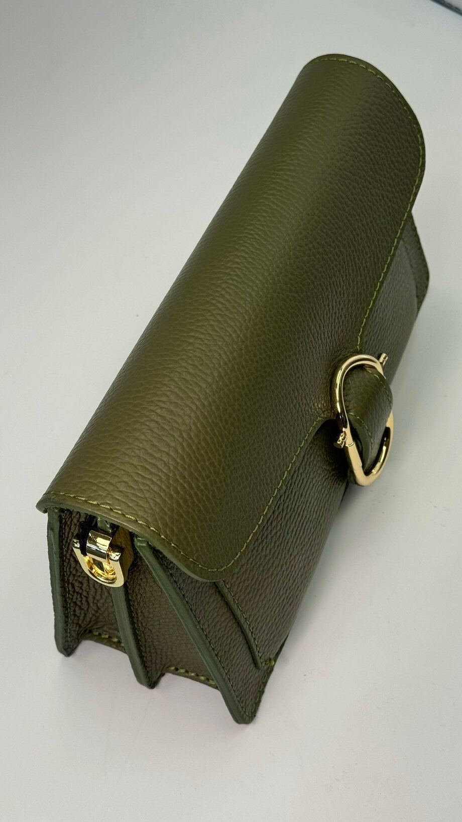 Elegance Collection – Women's Genuine Leather Clutch Bag with Buckle