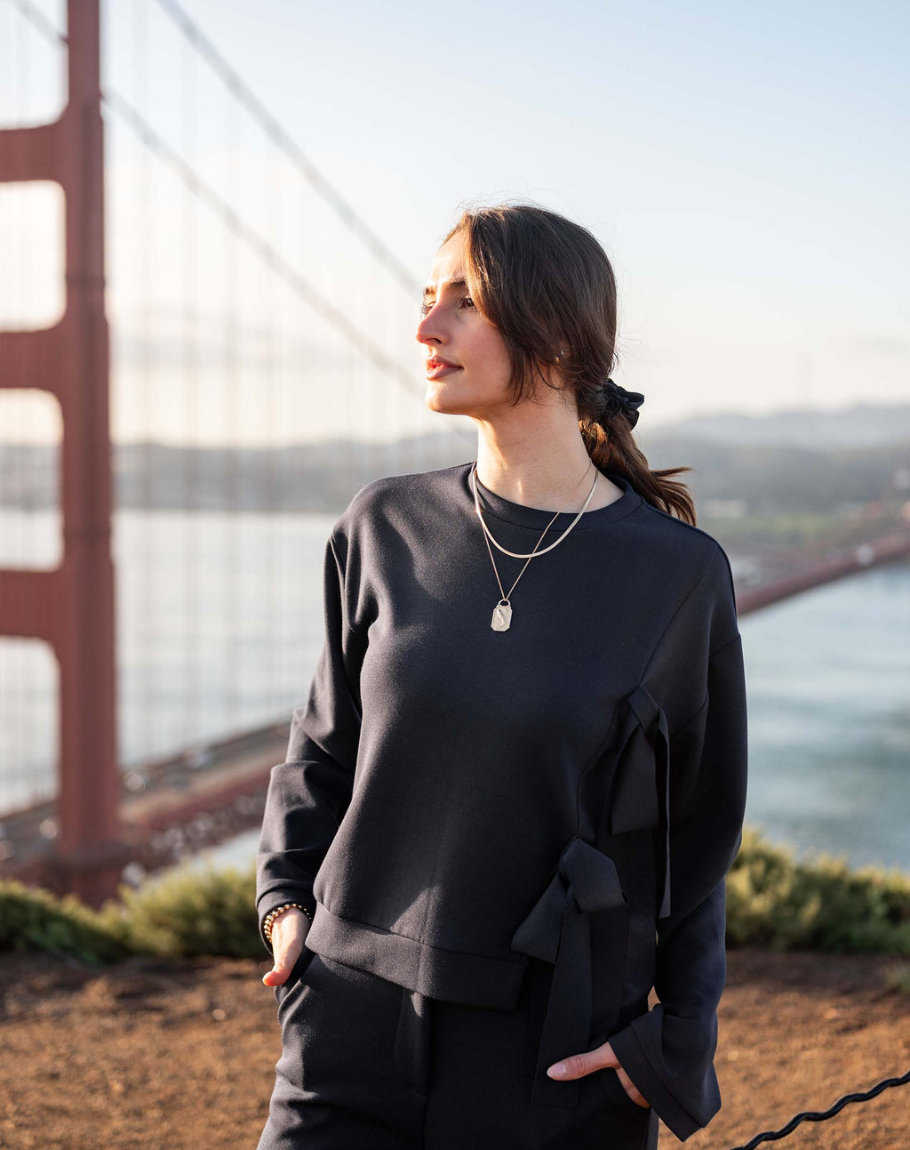 Simone Bow Crewneck Sweatshirt