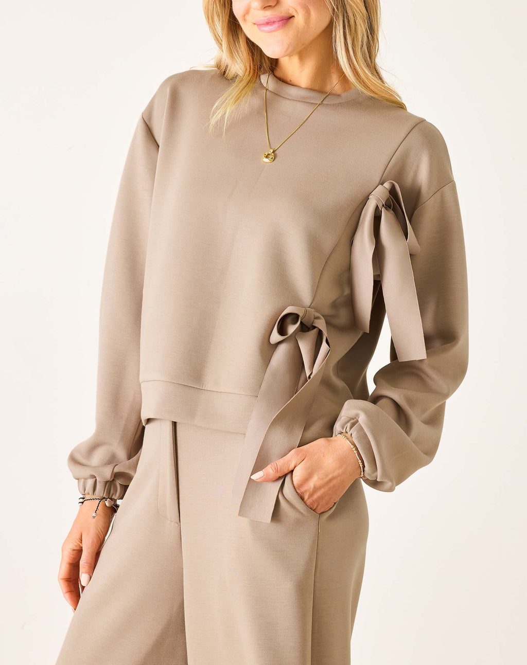 Simone Bow Crewneck Sweatshirt