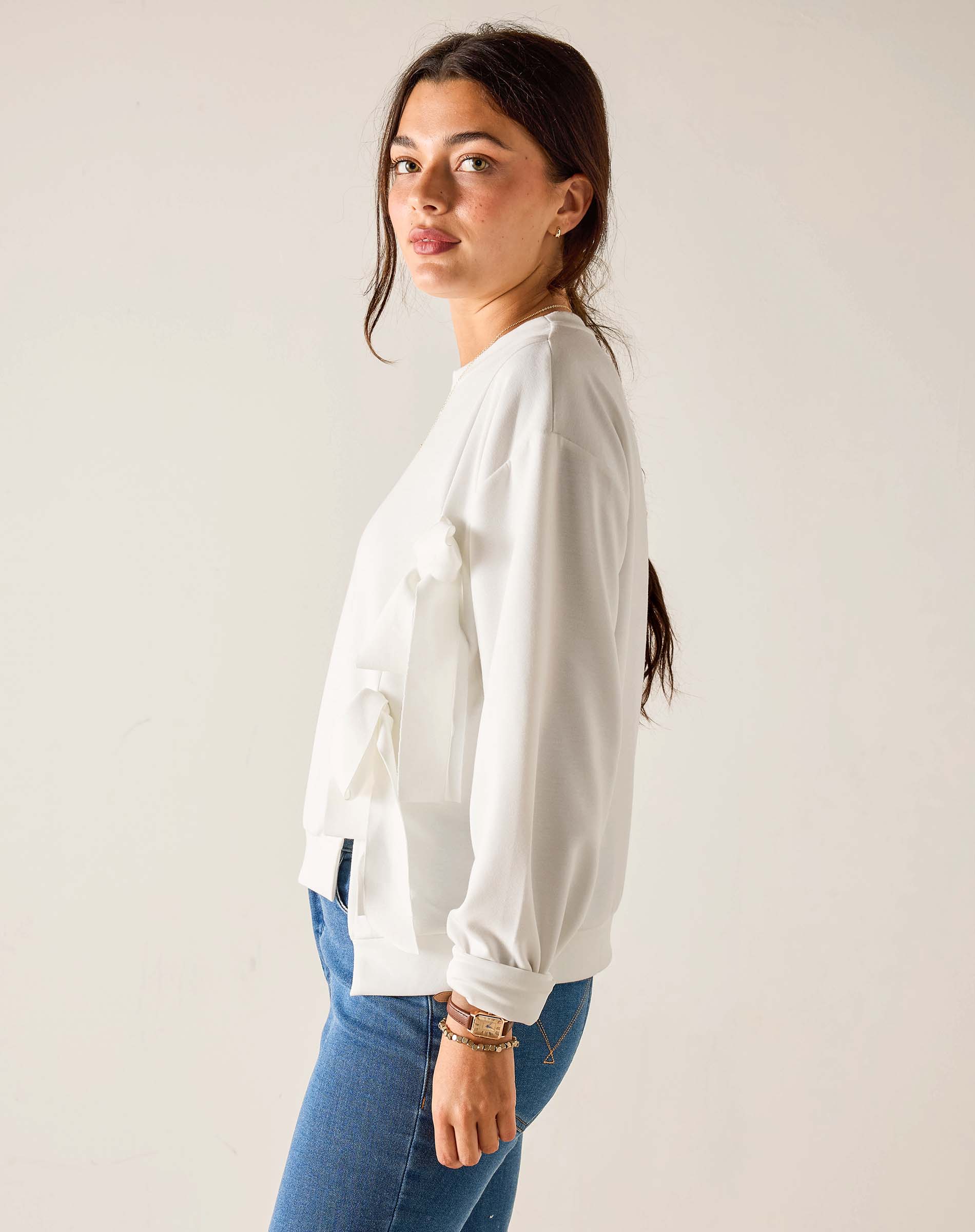 Simone Bow Crewneck Sweatshirt