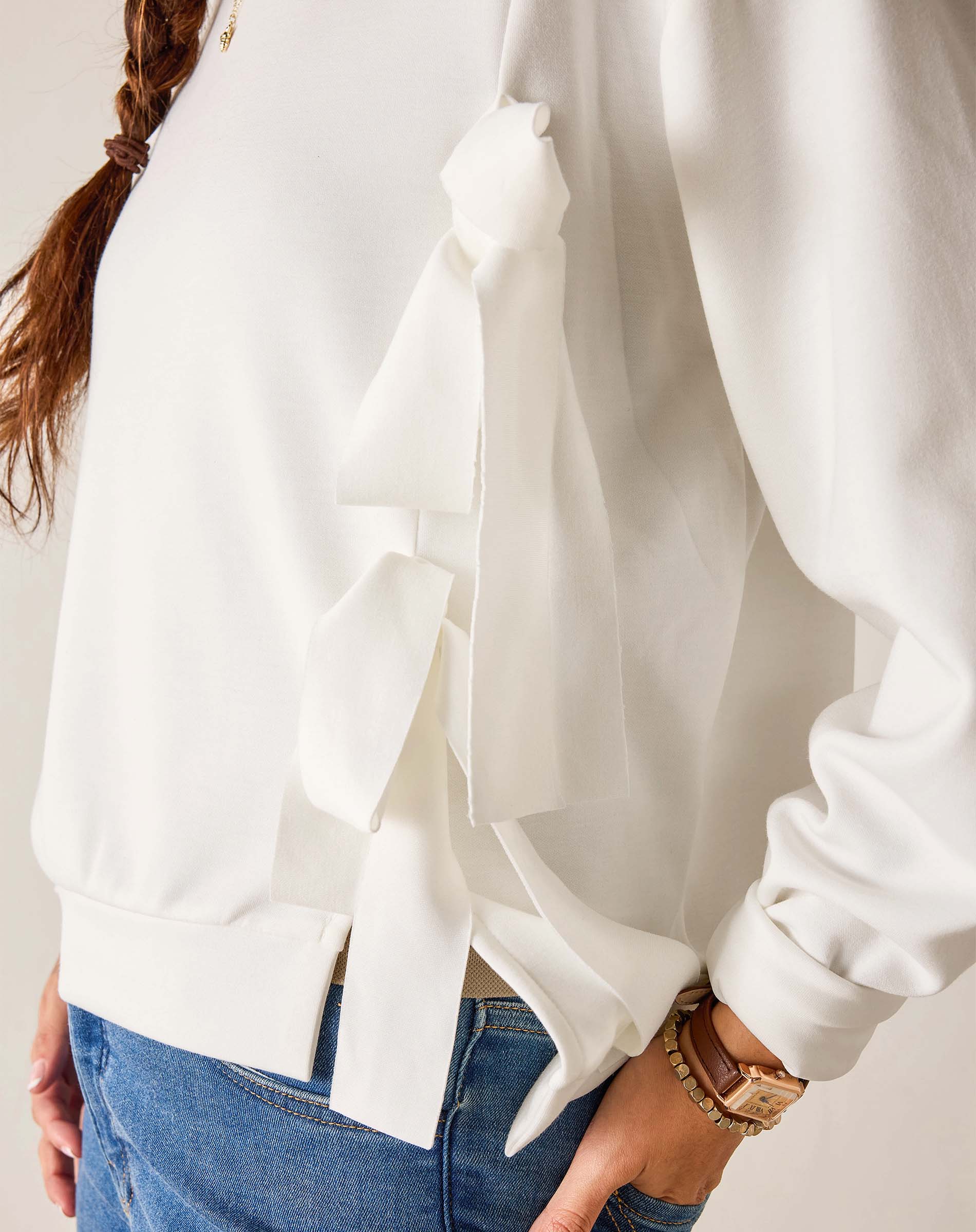 Simone Bow Crewneck Sweatshirt