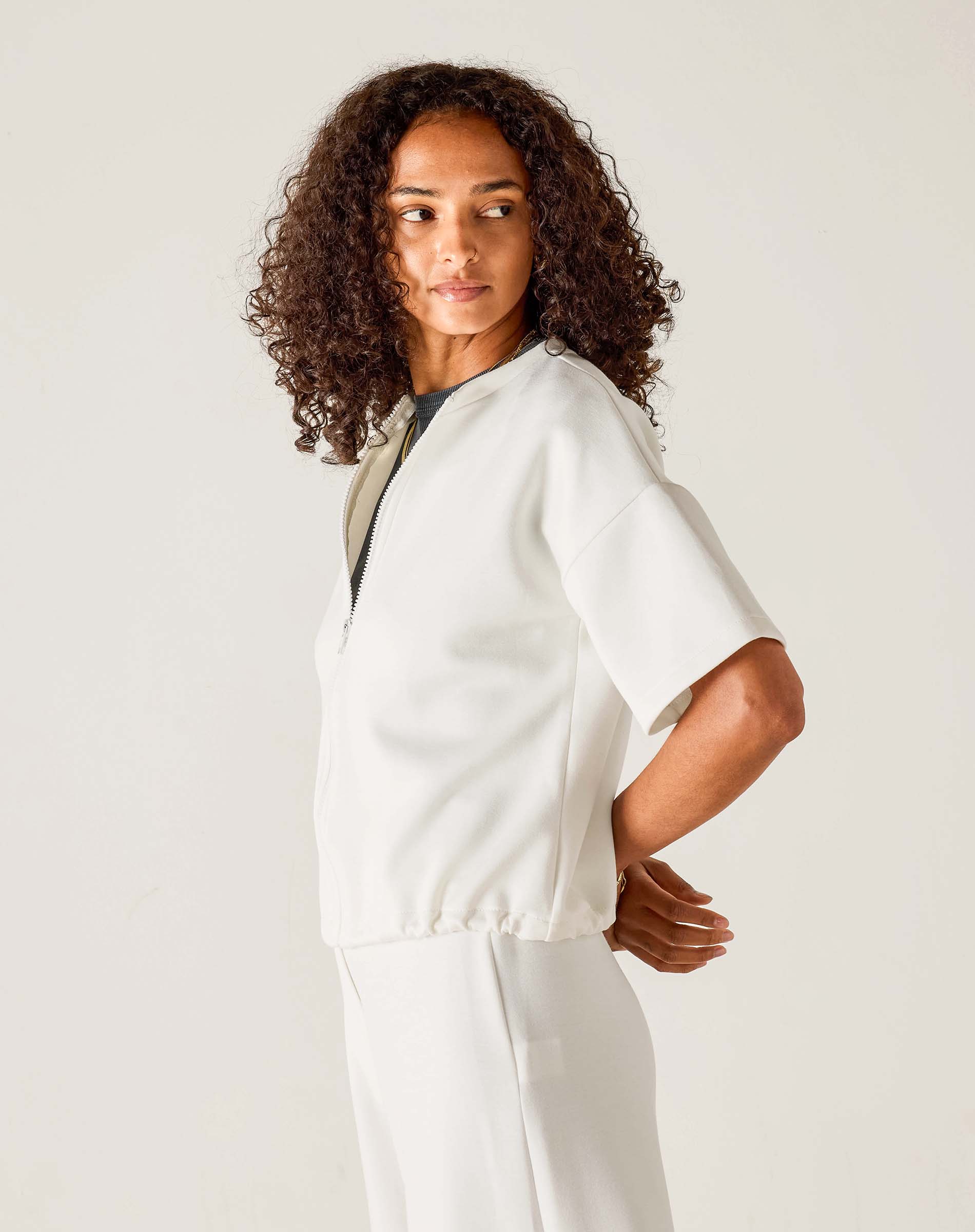 Simone Short Sleeve Zip-Up Jacket