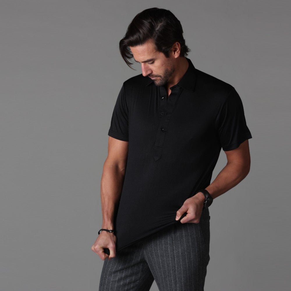 Semi-Spread Collar Polo Black Original