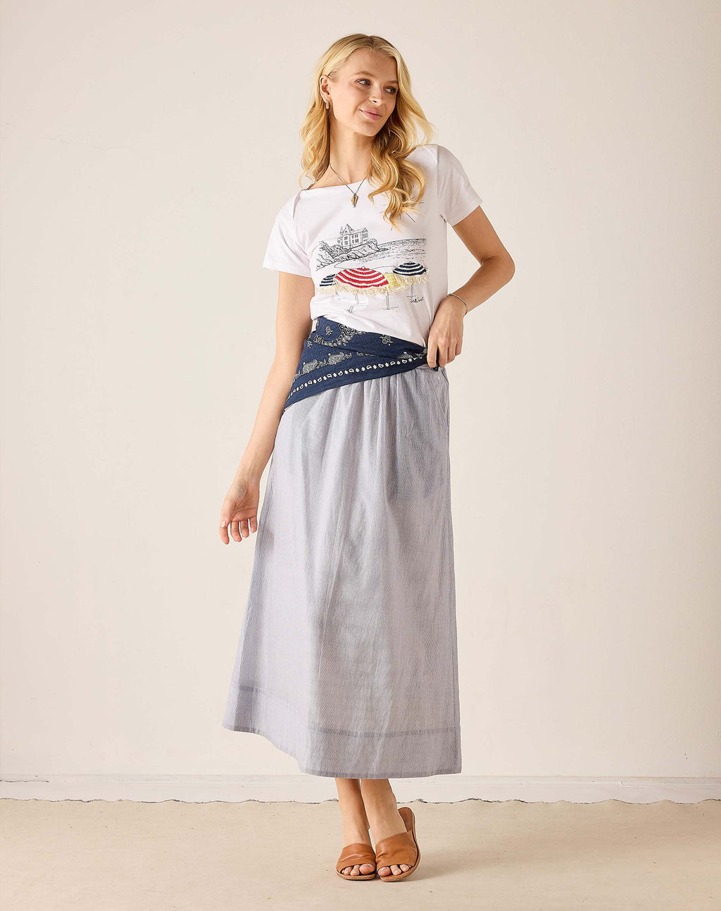 Summer Day Embroidered Tee