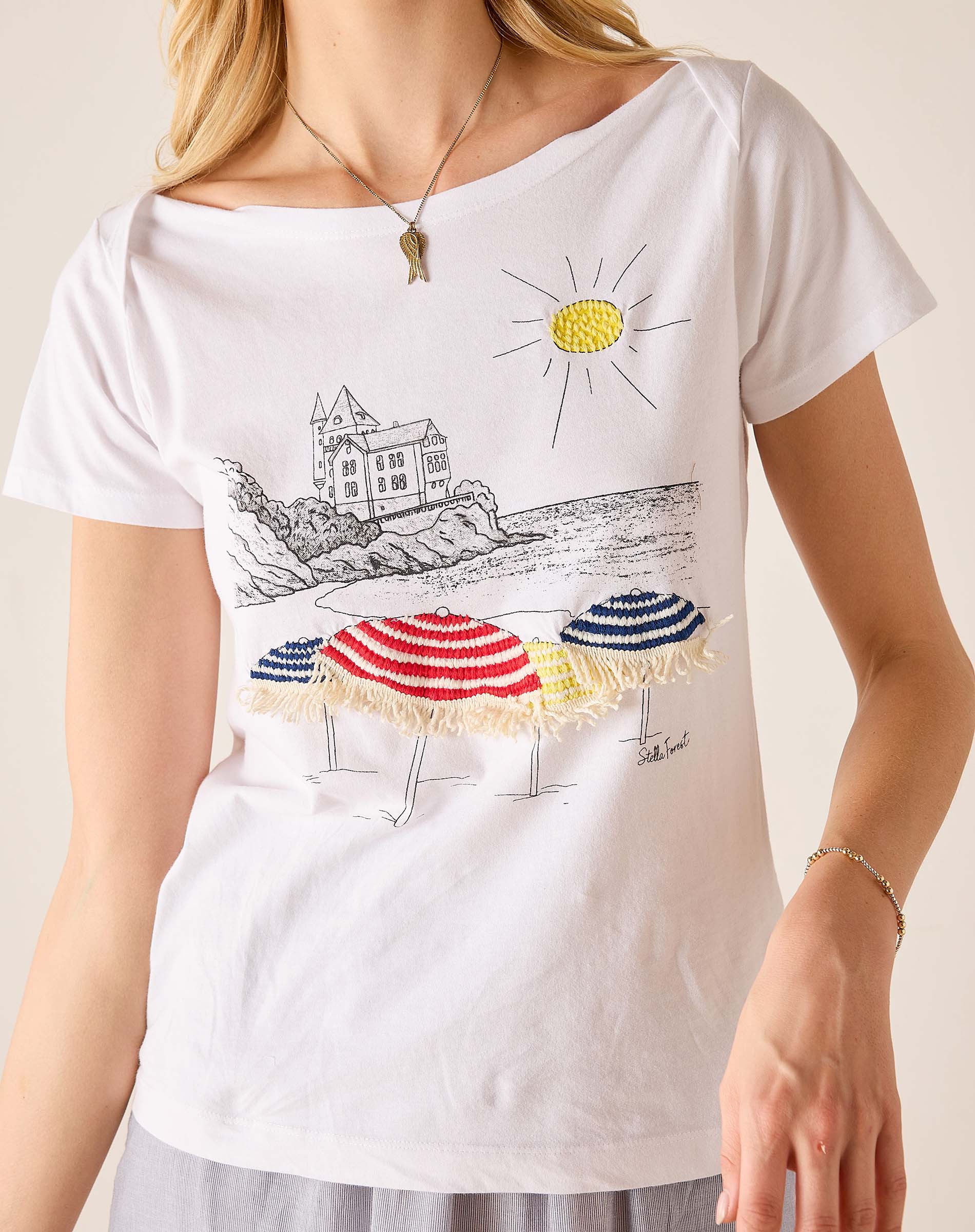 Summer Day Embroidered Tee