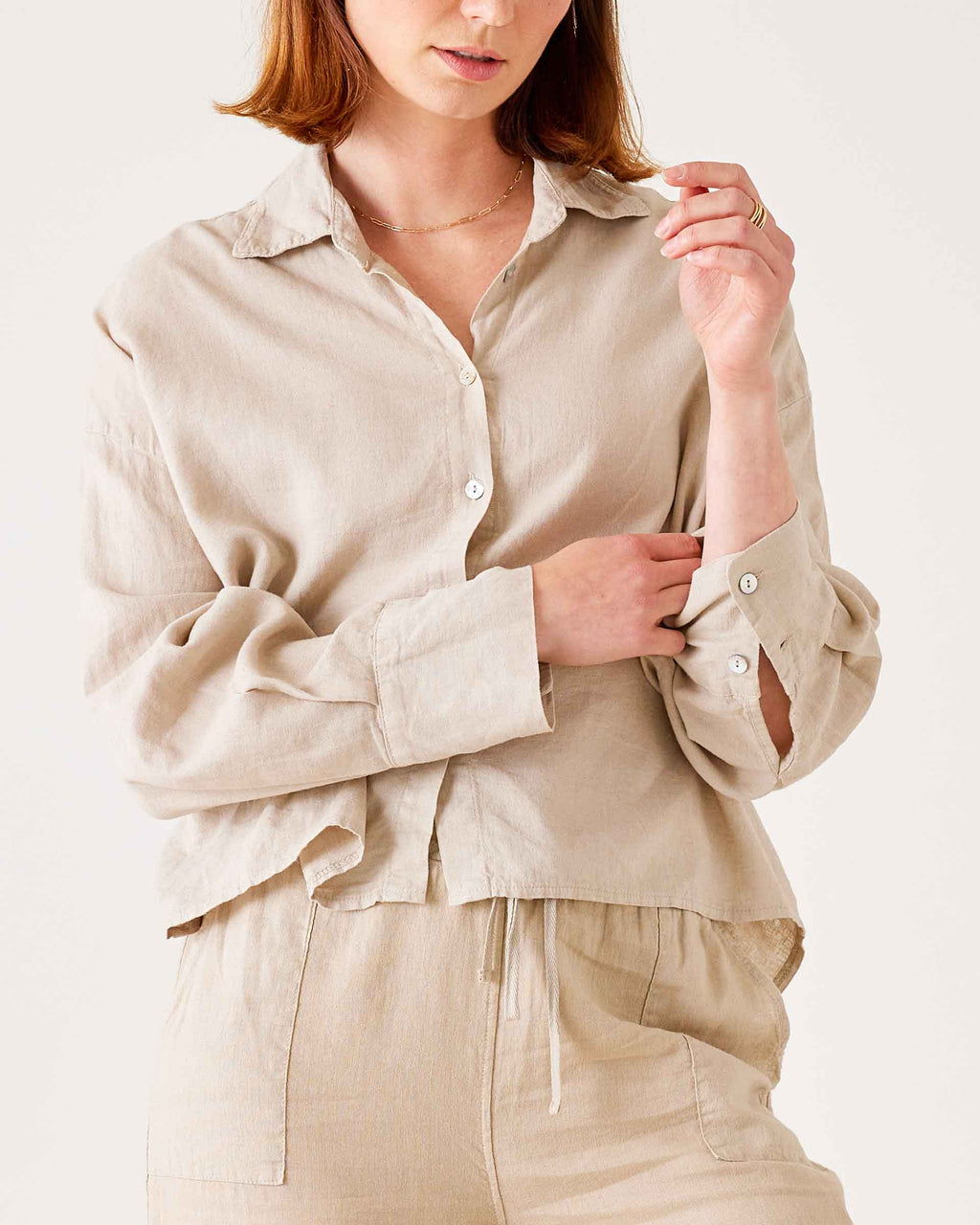 Hermosa Linen Boxy Button Up