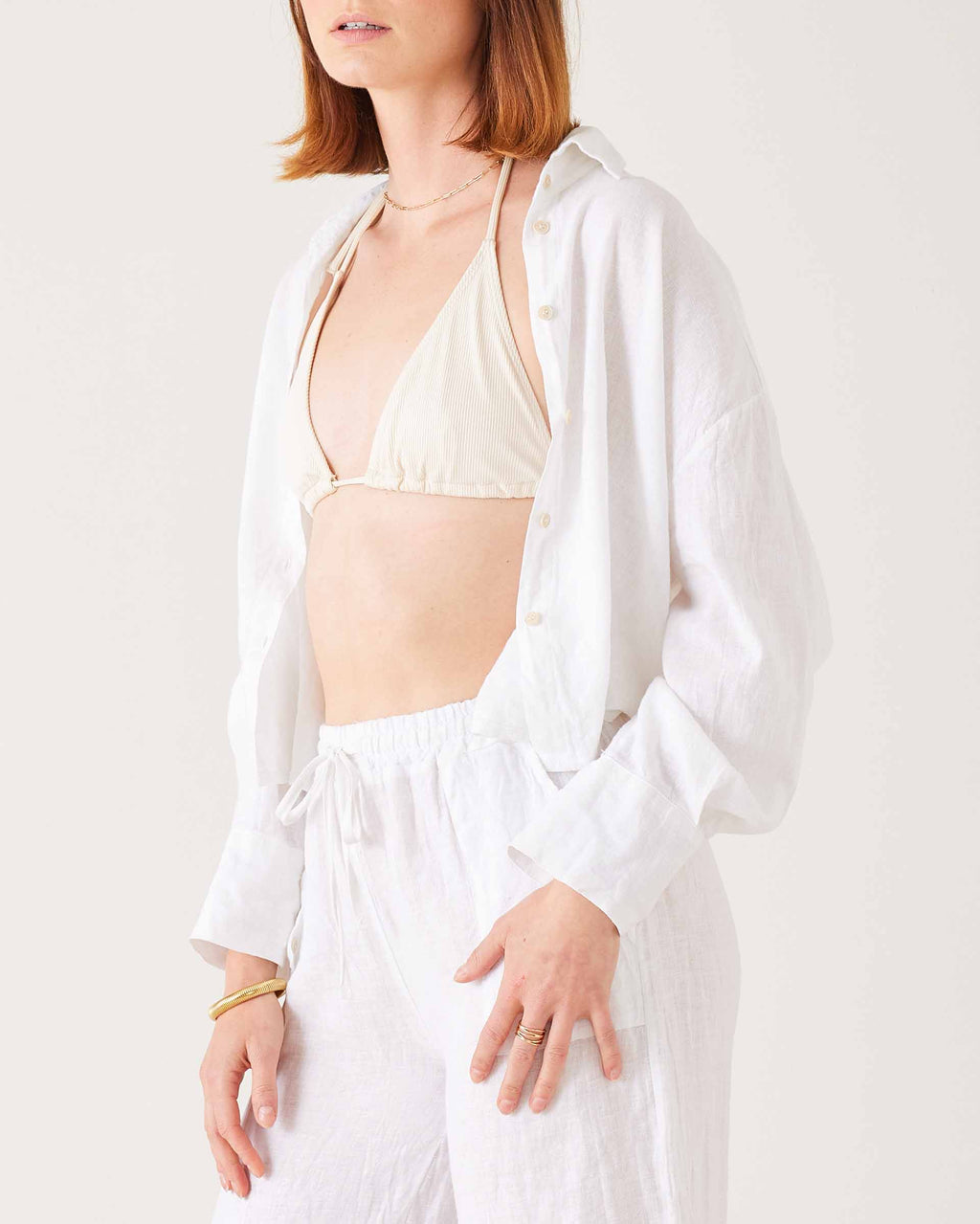 Hermosa Linen Boxy Button Up