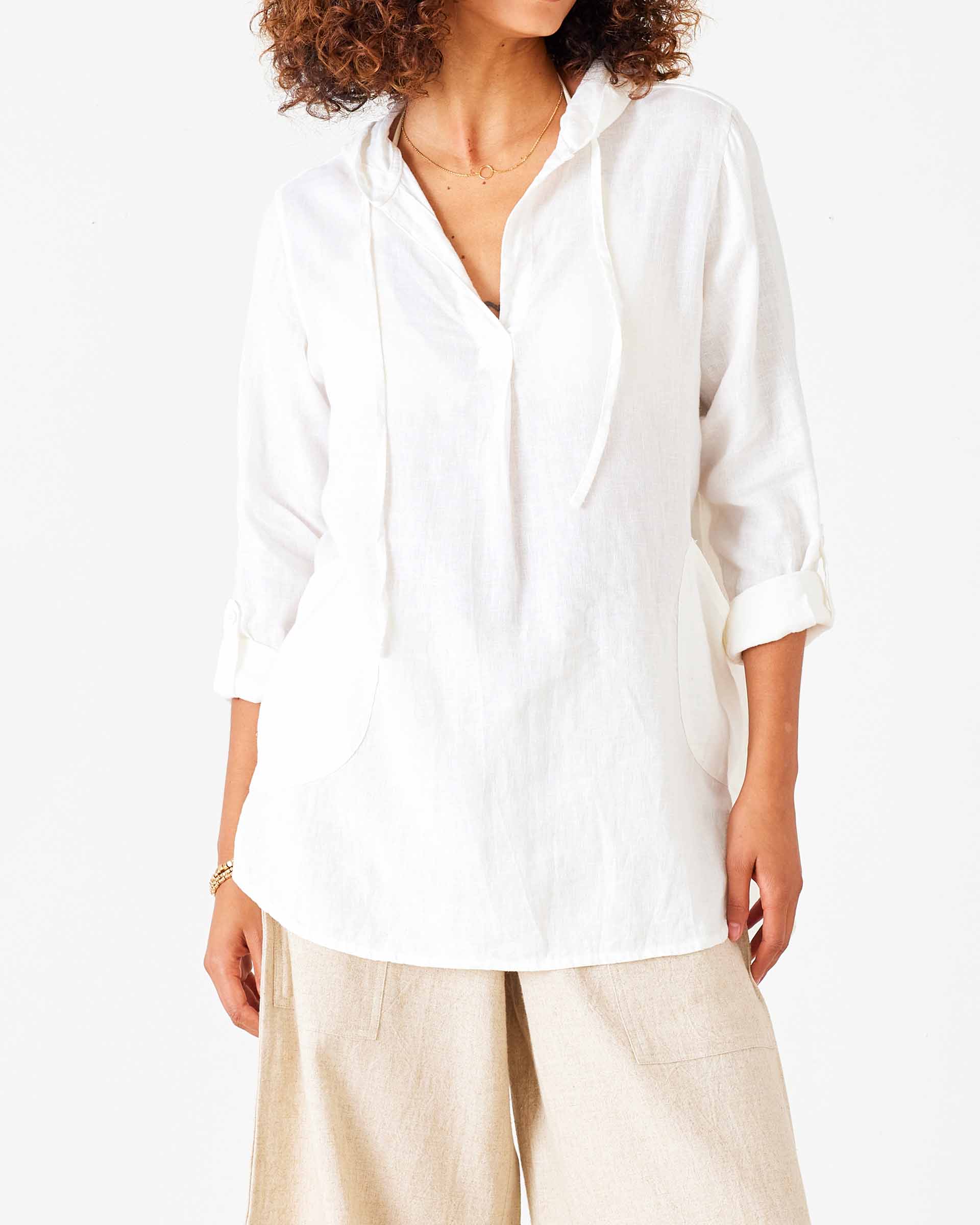 Hermosa Linen Hoodie Tunic
