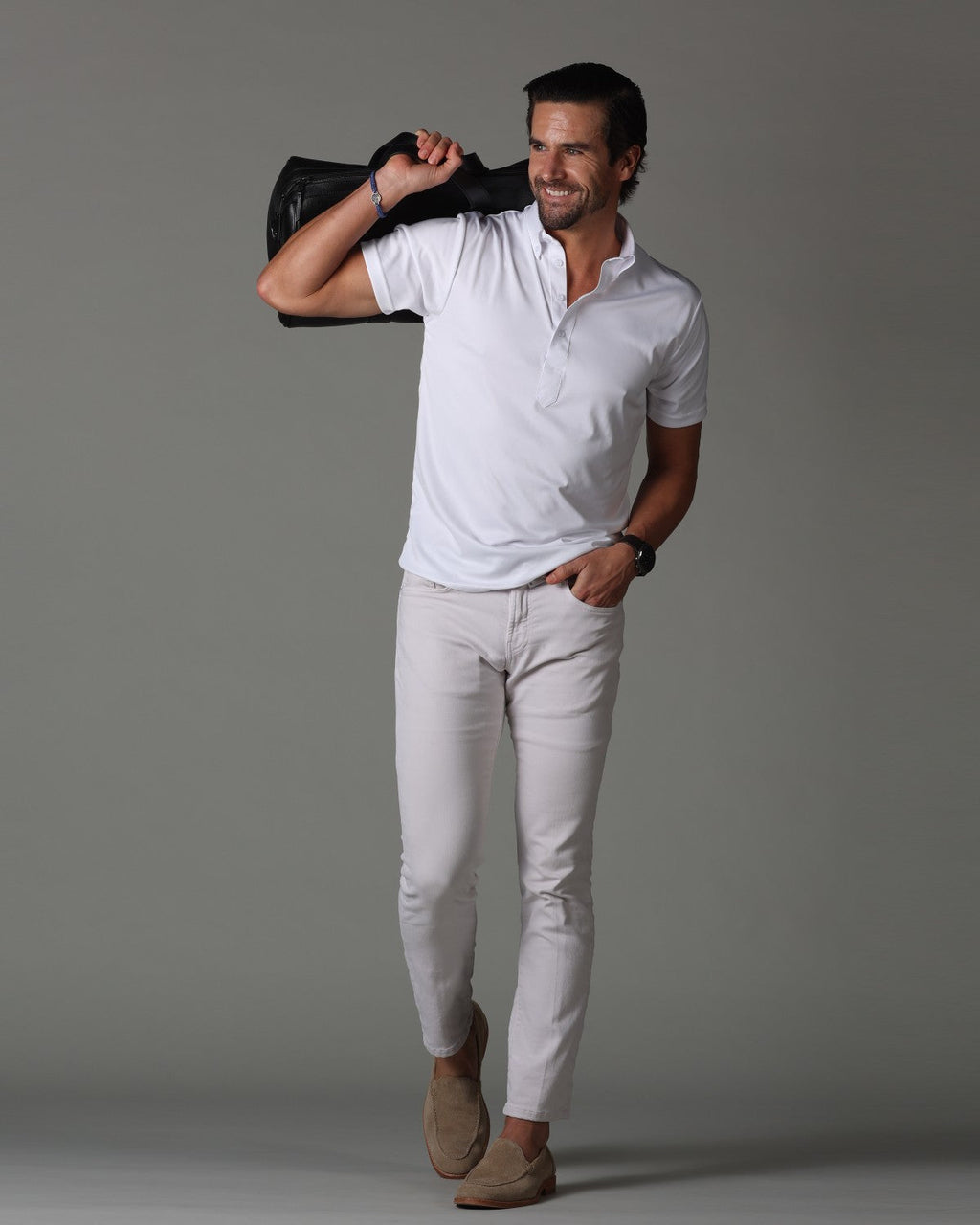Oxford Button Down Collar Polo White Original