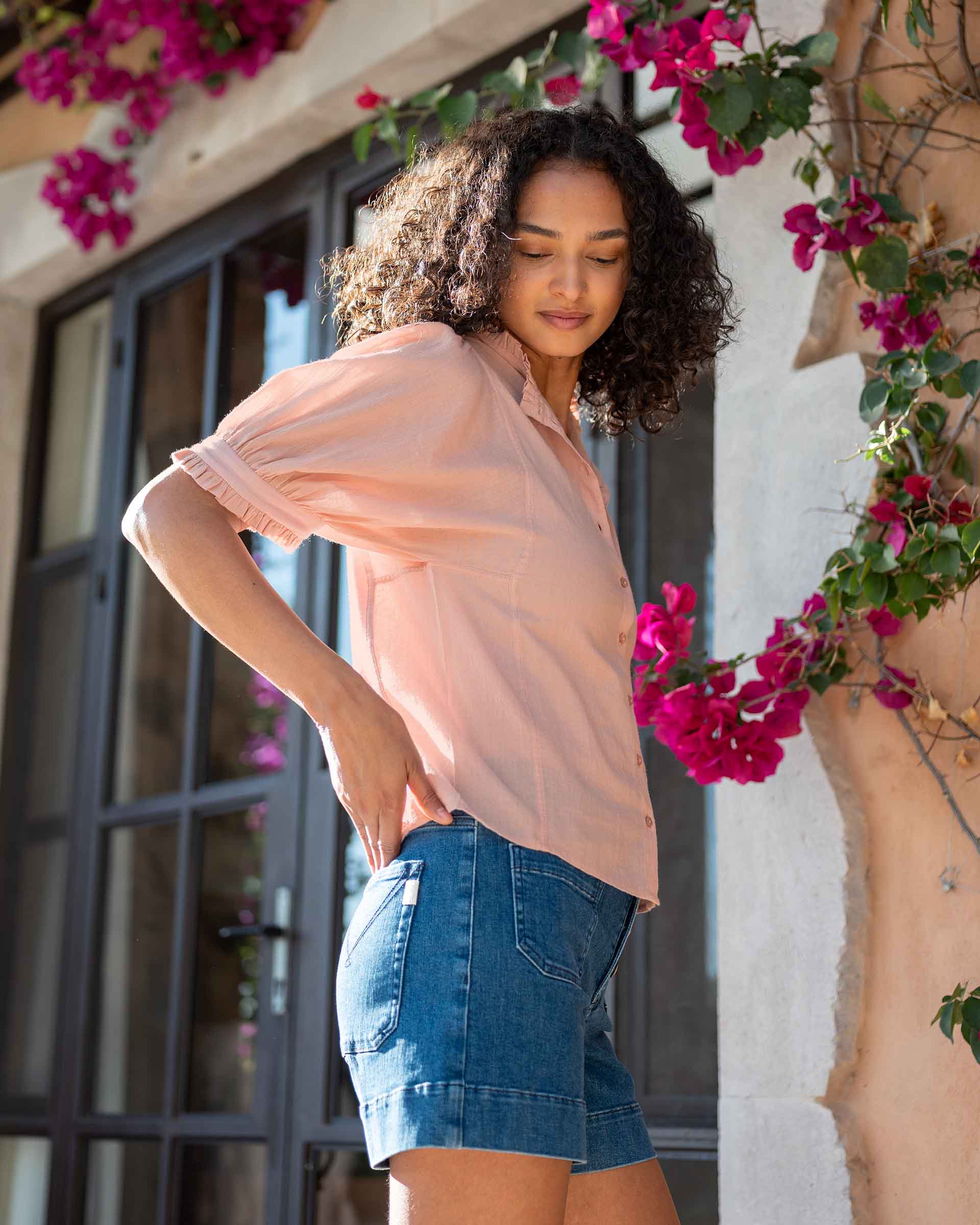 Sweet Clementine Button-Up Top