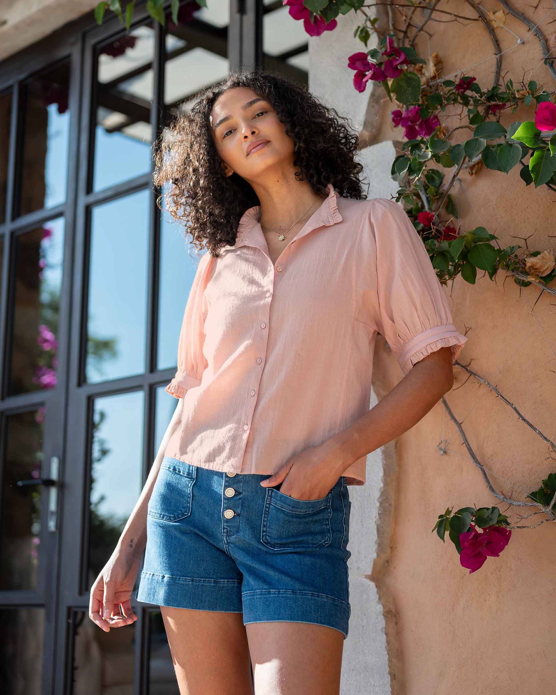 Sweet Clementine Button-Up Top