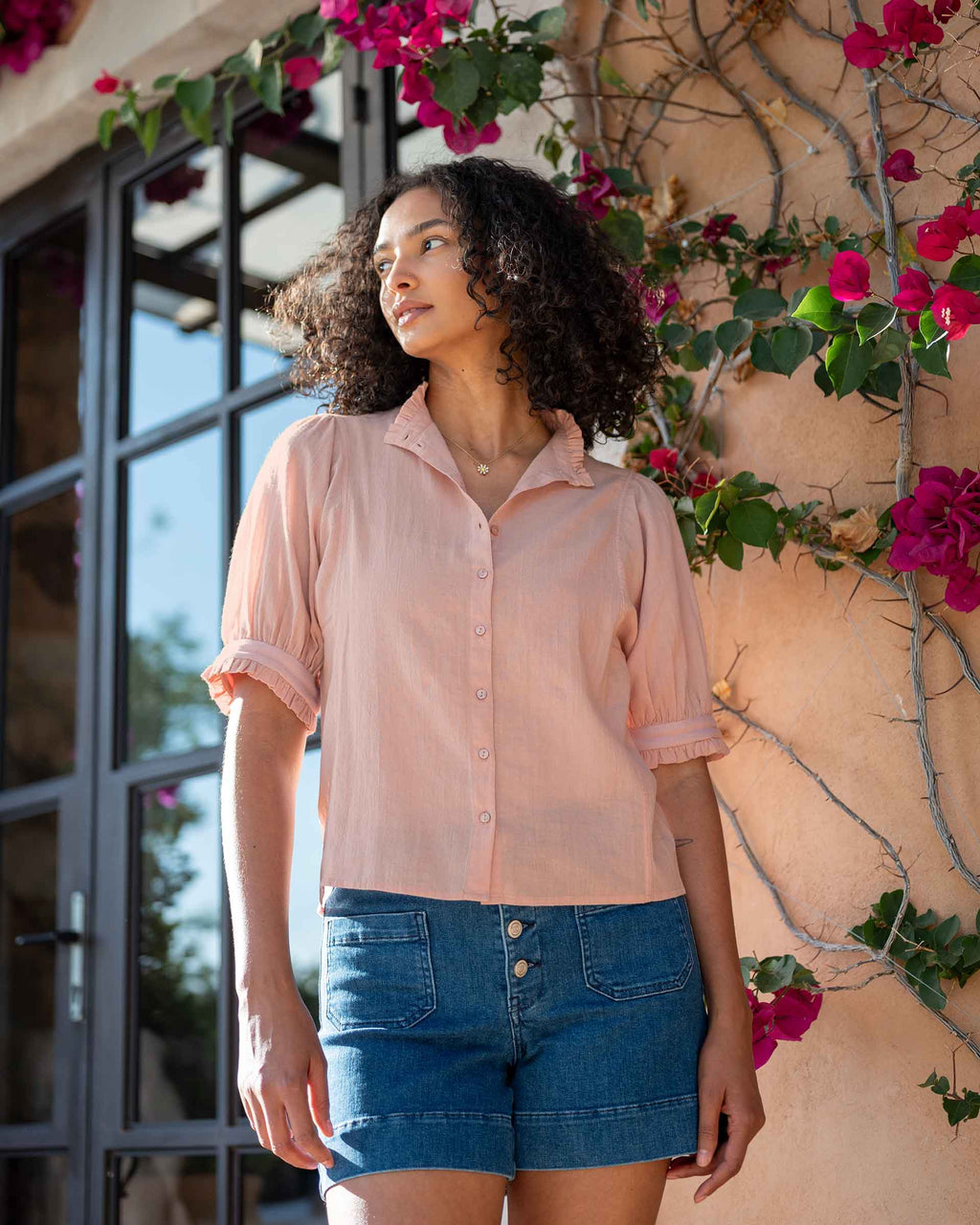 Sweet Clementine Button-Up Top