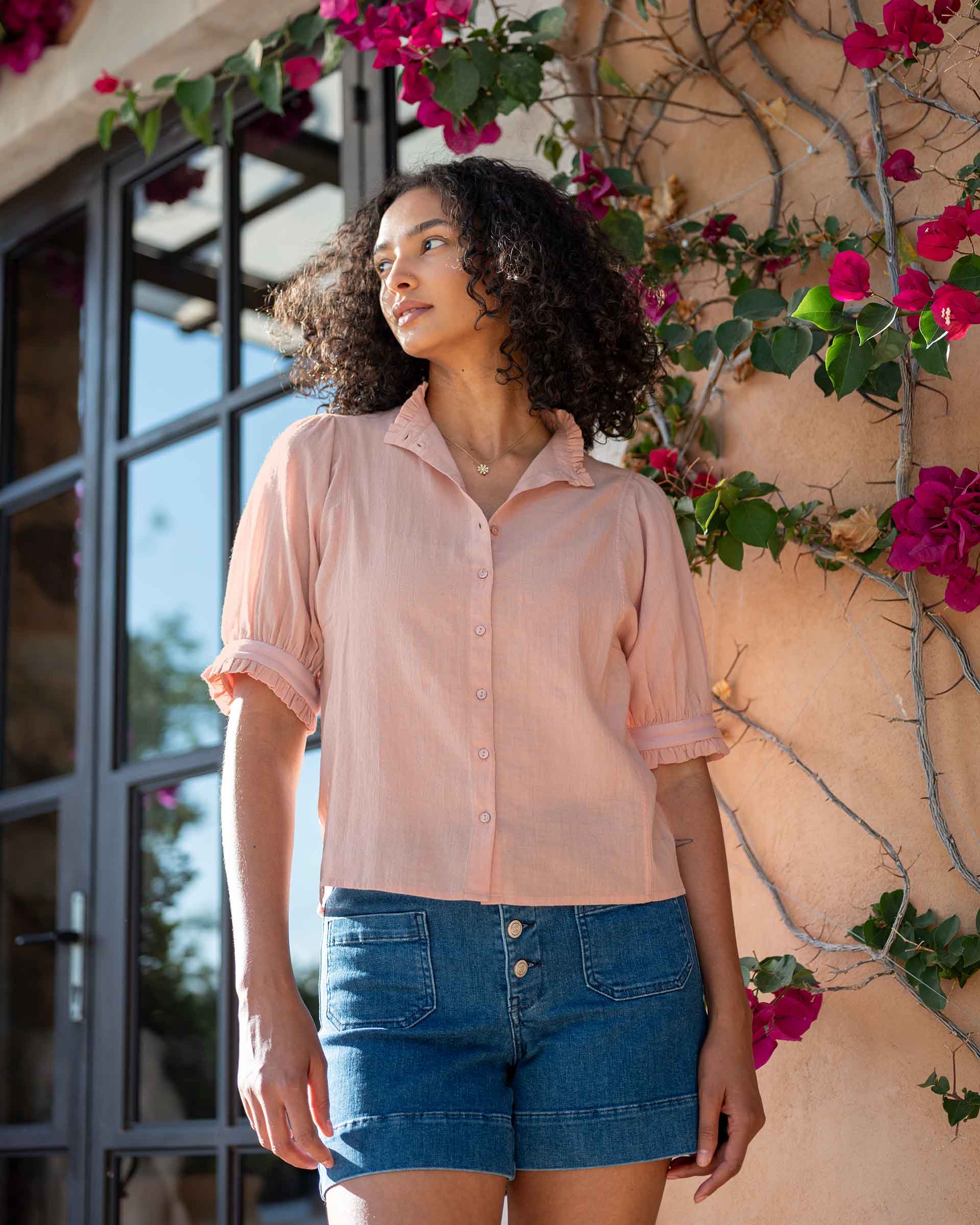 Sweet Clementine Button-Up Top