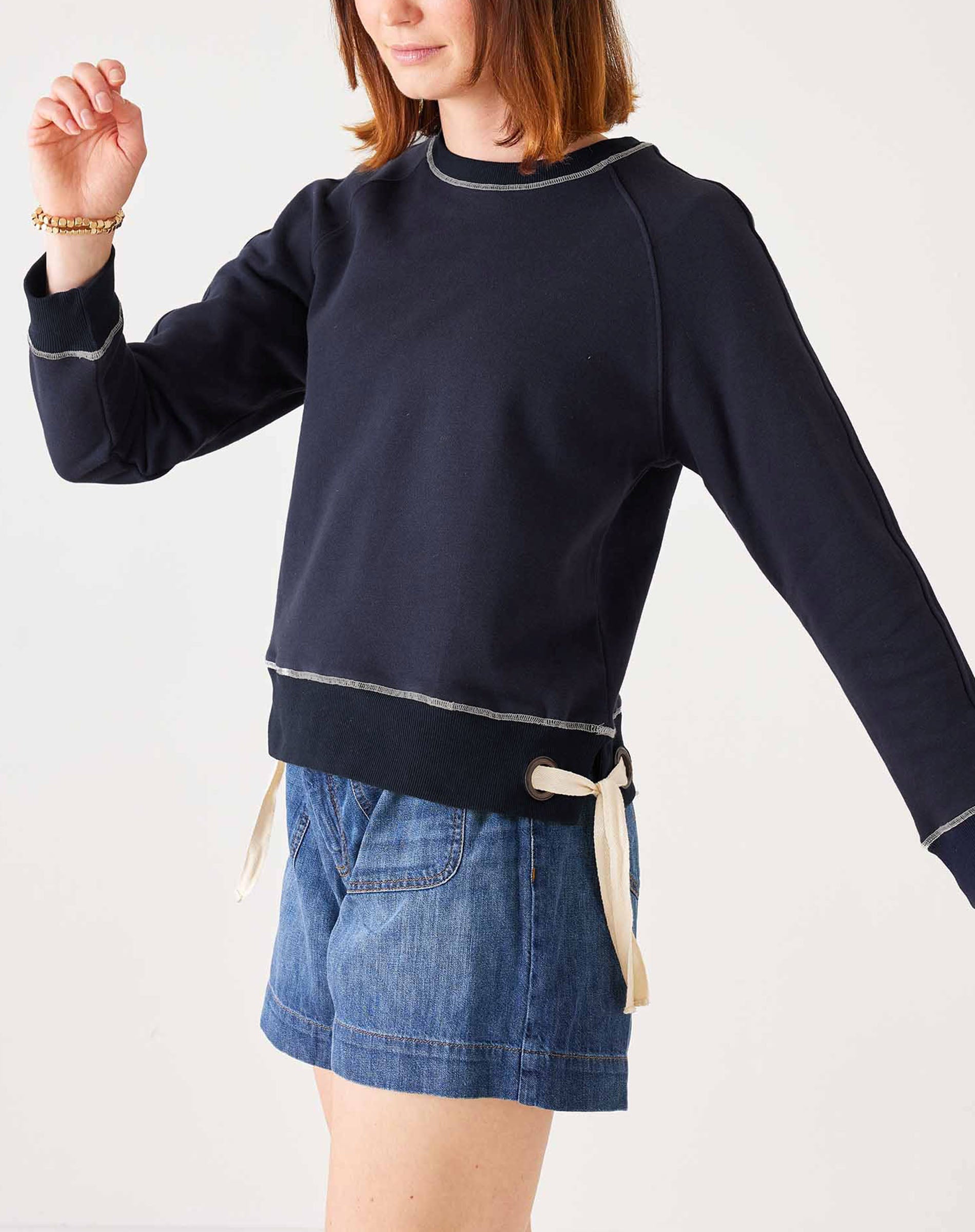 Frenchie Tie Side Sweatshirt