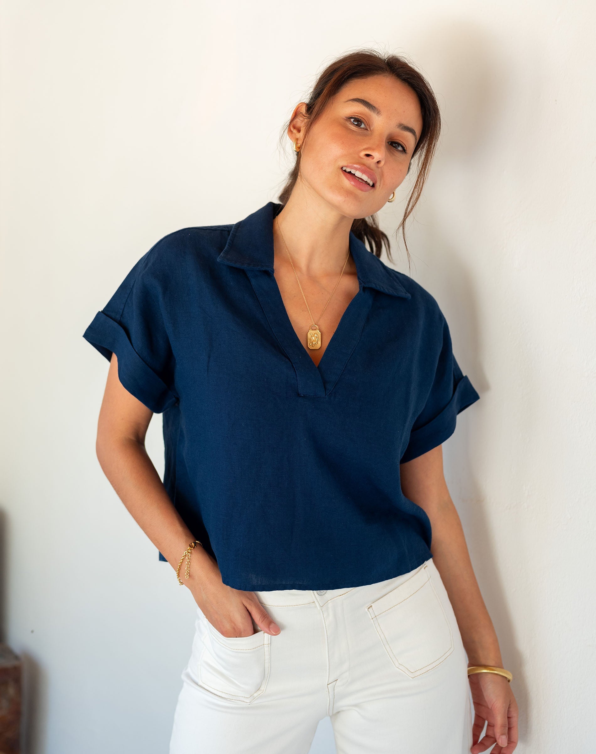 Hadley Boxy Linen Top