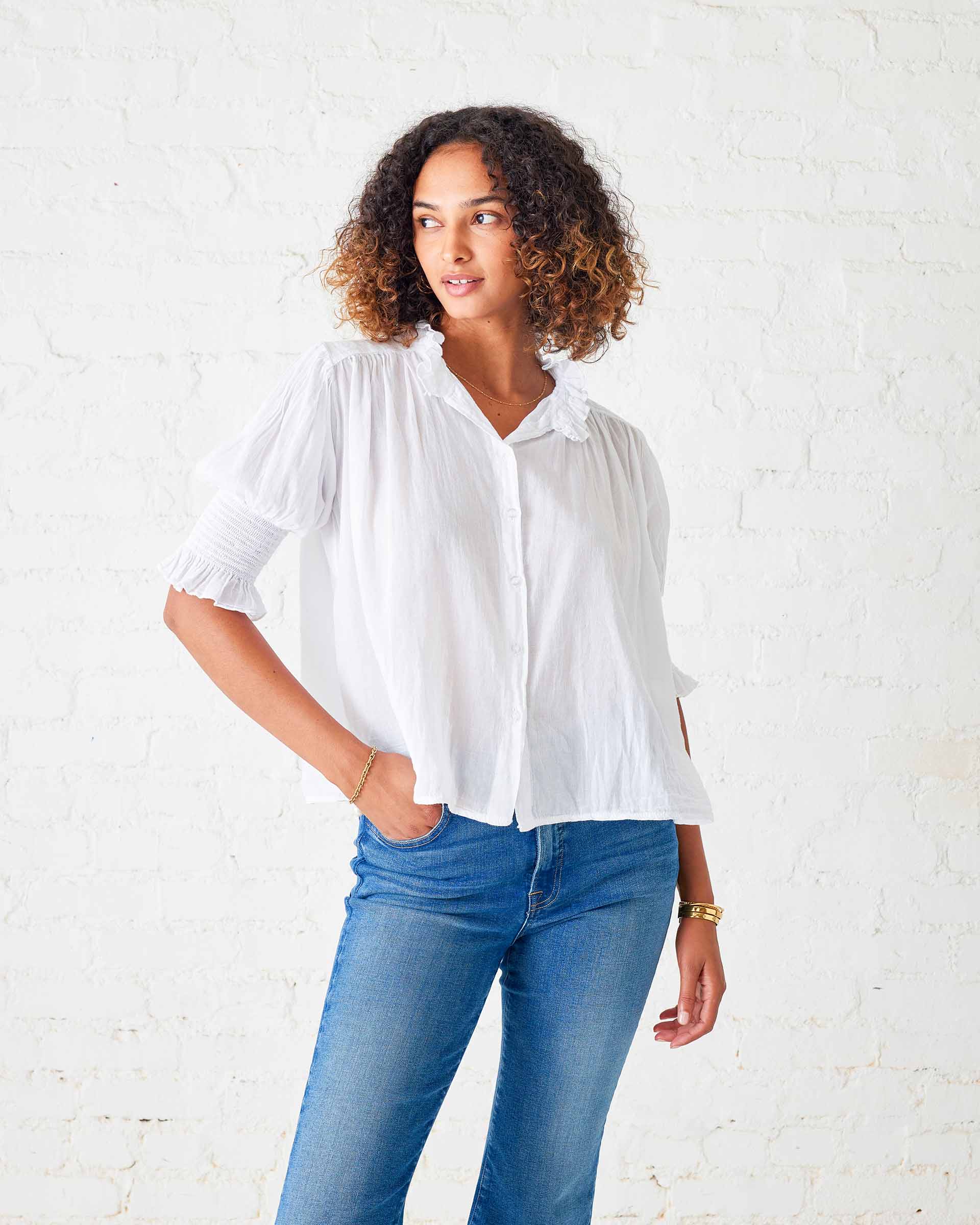 Gemma Ruffle Neck Blouse